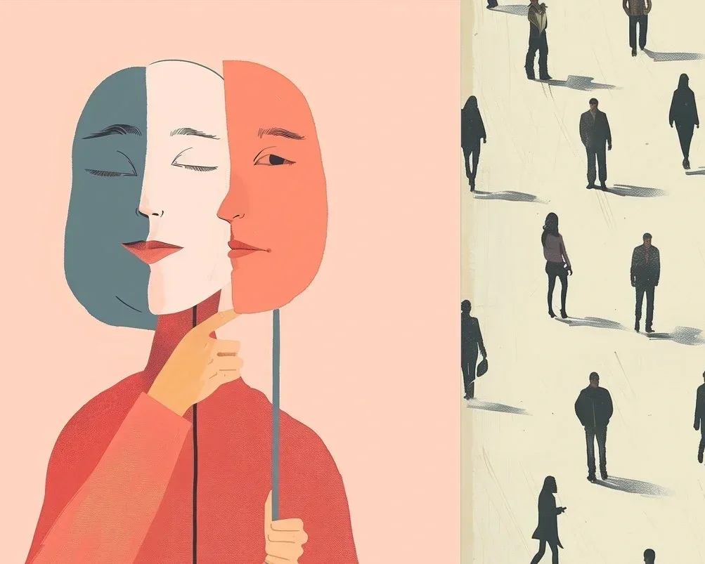 Geometric drawing of an outline square with sections divided by vertical, horizontal, and diagonal lines.