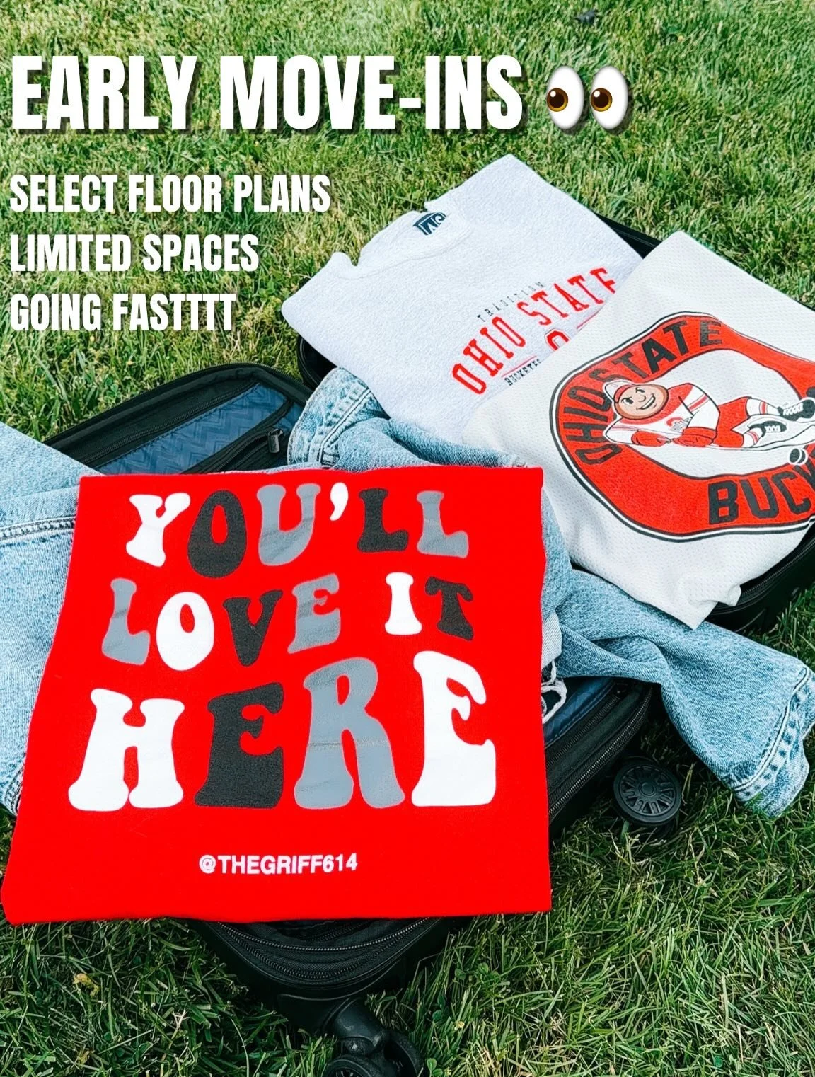 PACK YOUR BAGS! ✨

Early move-ins are now available on select floor plans, but spots are going FAST! Apply and sign today to lock in your new home before they&rsquo;re gone. 🤍

P.S. Swipe for a surprise 🐶

#614 #columbusohio #studenthousing #tosu #