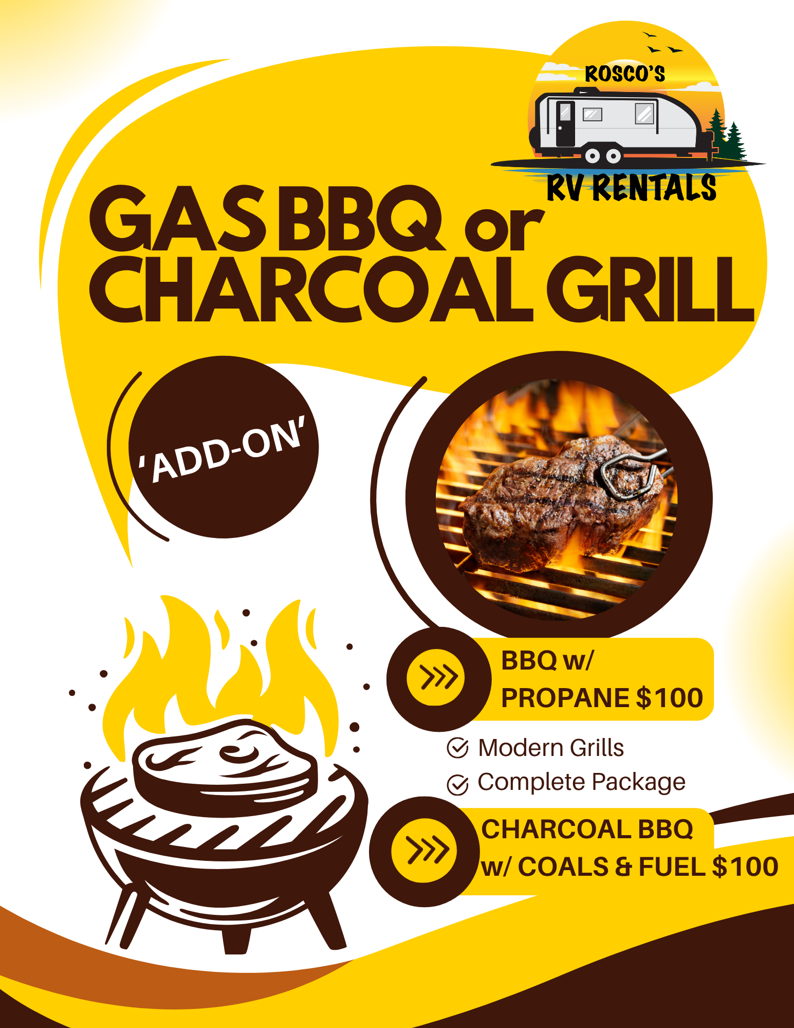 Yellow and Brown Modern BBQ Grill Rental Services Flyer.png