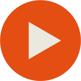 Red circular button with white play icon in the center