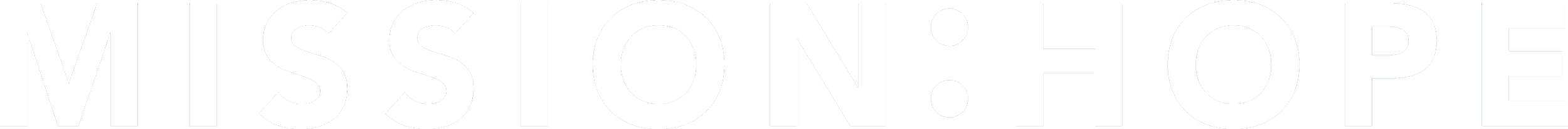 Close-up of the Mission: Hope logo in white text on a black background.