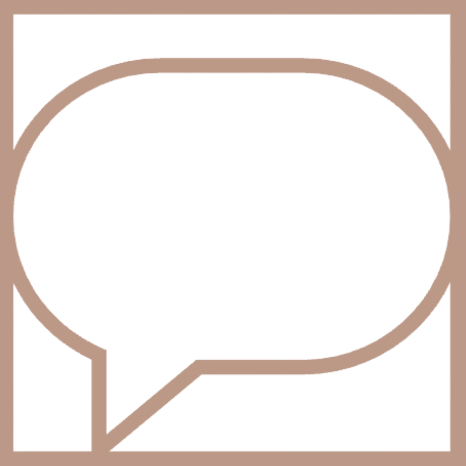 A distorted image with a speech bubble shape border surrounding it, containing colorful pixelation and digital artifacts.