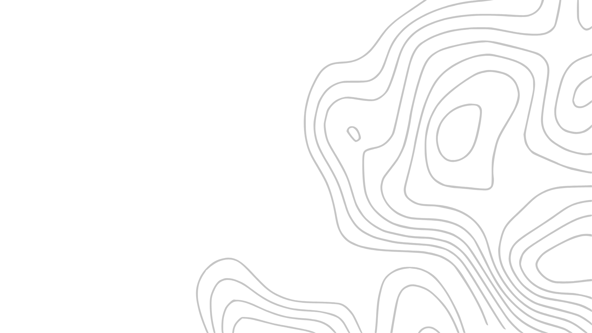 Black background with white contour lines forming abstract topographic map patterns.