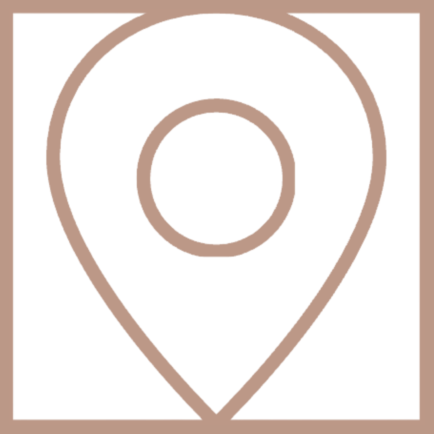 An abstract digital graphic of a map pin icon with a data visualization pattern in the background.