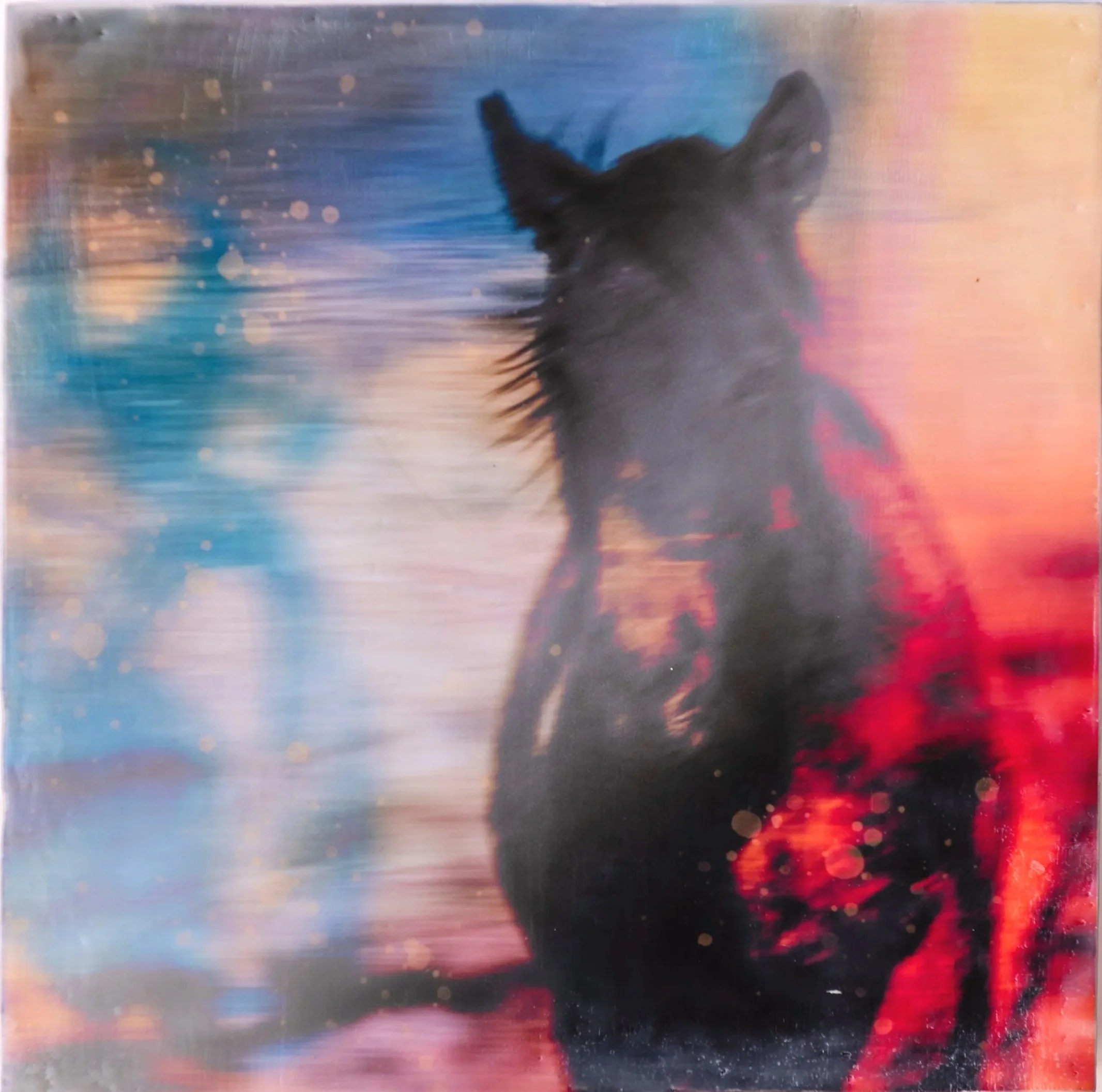 YOUNG BODIE by Christy Dunn Western Art Rendezvous West Collection mixed media beeswax and fire painting encaustic technique