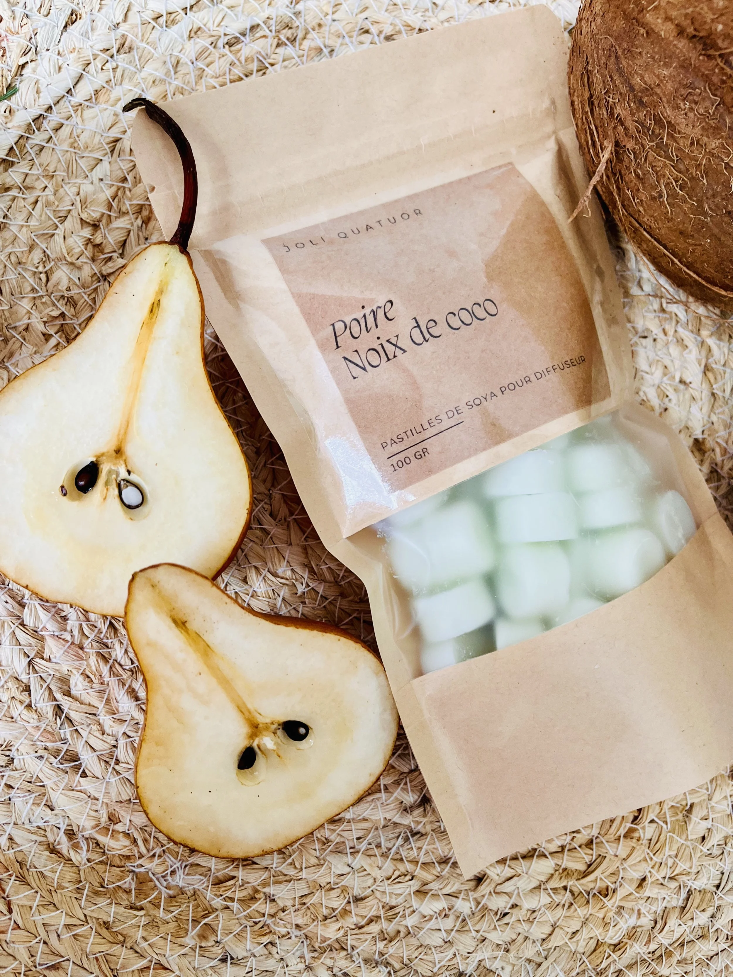 PASTILLES DE CIRE POIRE NOIX DE COCO
