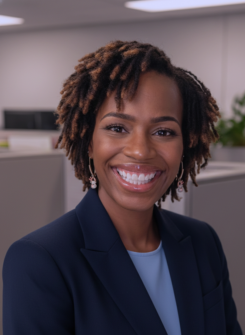 Dr. Blaire Tinker smiling and prepping to speak on organizational effectiveness
