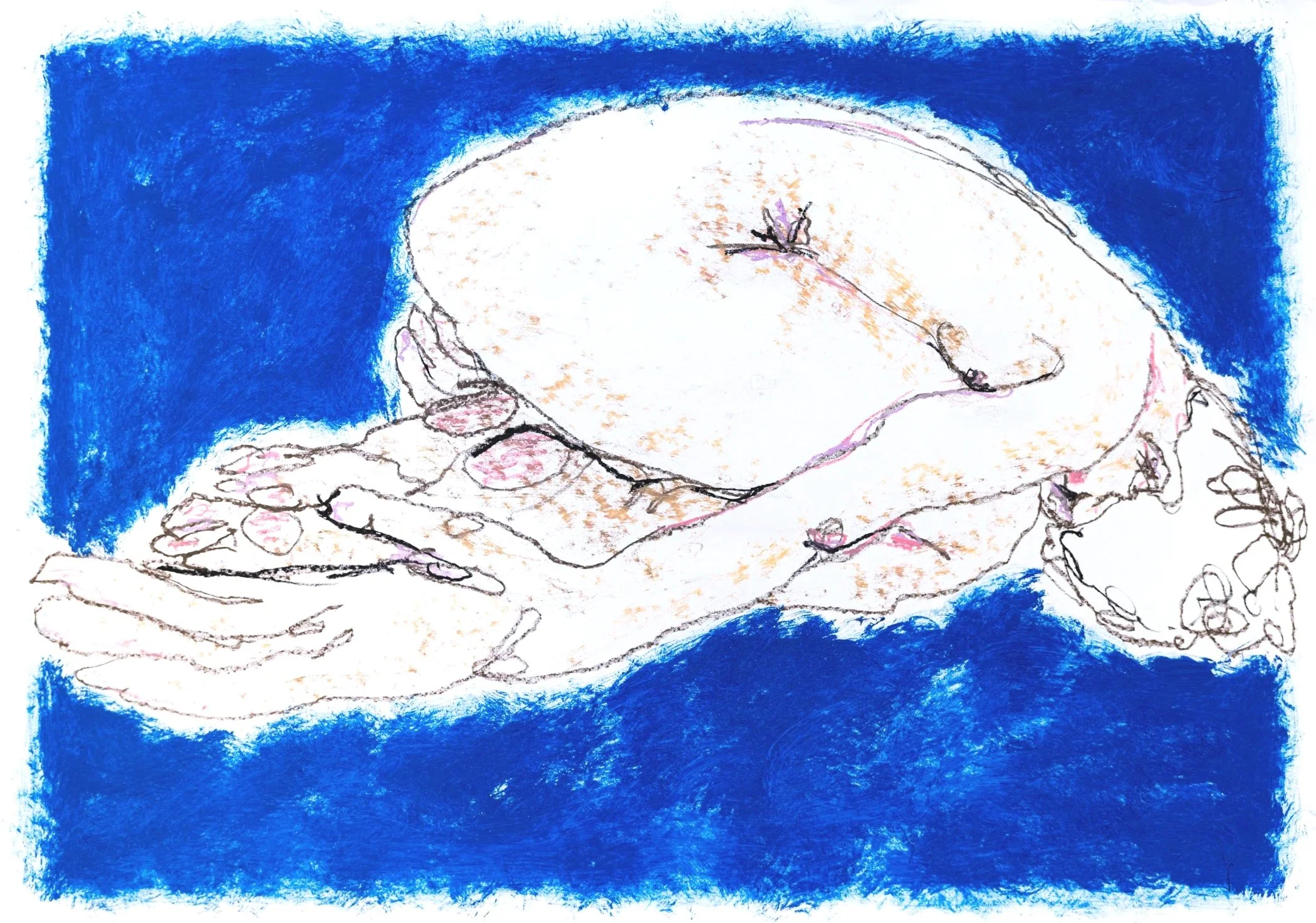 Transformation Oil & oil pastel on heavyweight paper 84 × 59 cm, 2026