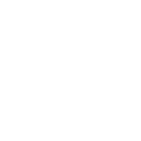 Simple white outline of a house with a peaked roof and an open door