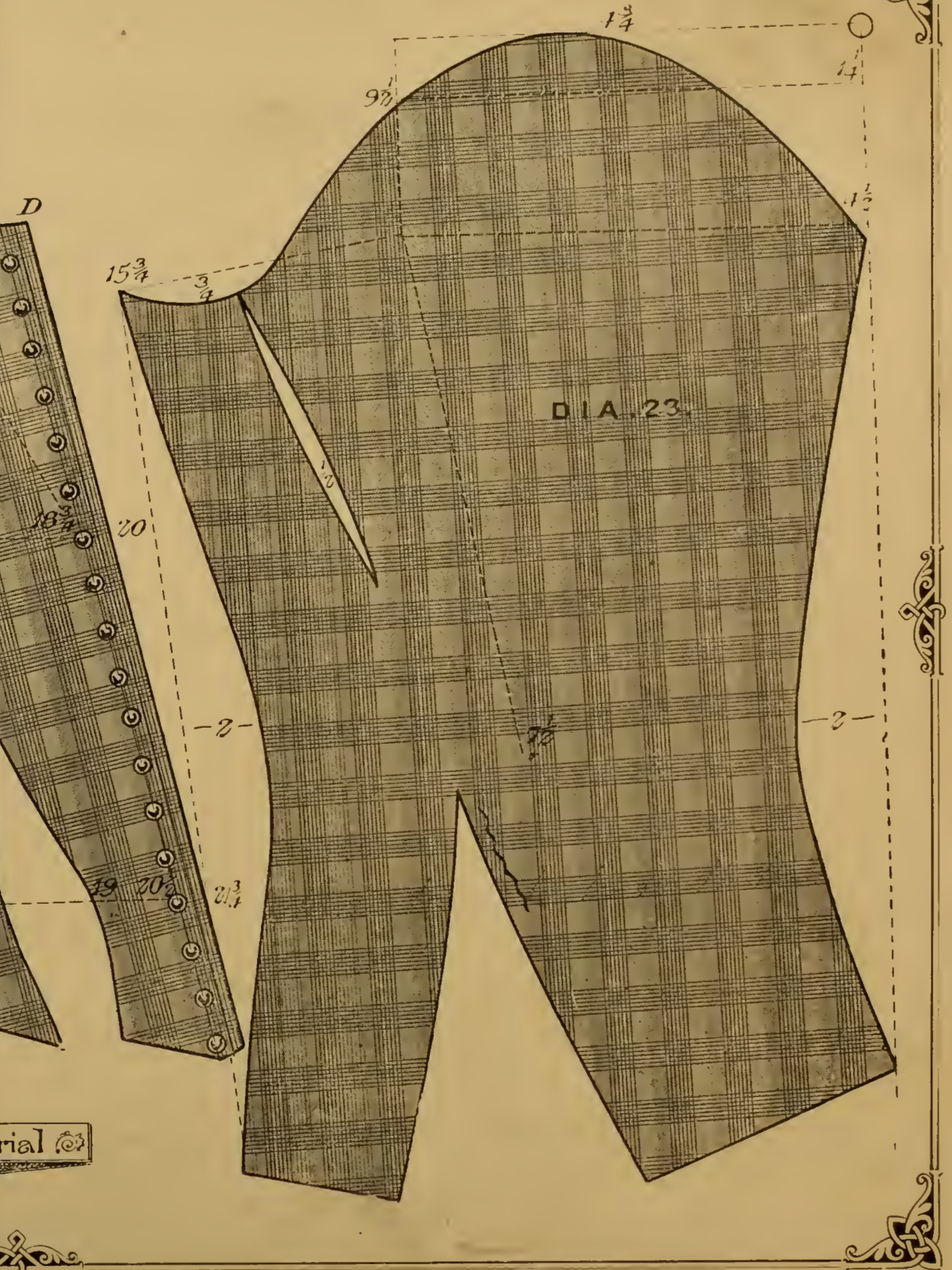 1880s sleeve pattern that uses darts instead of two pattern pieces.