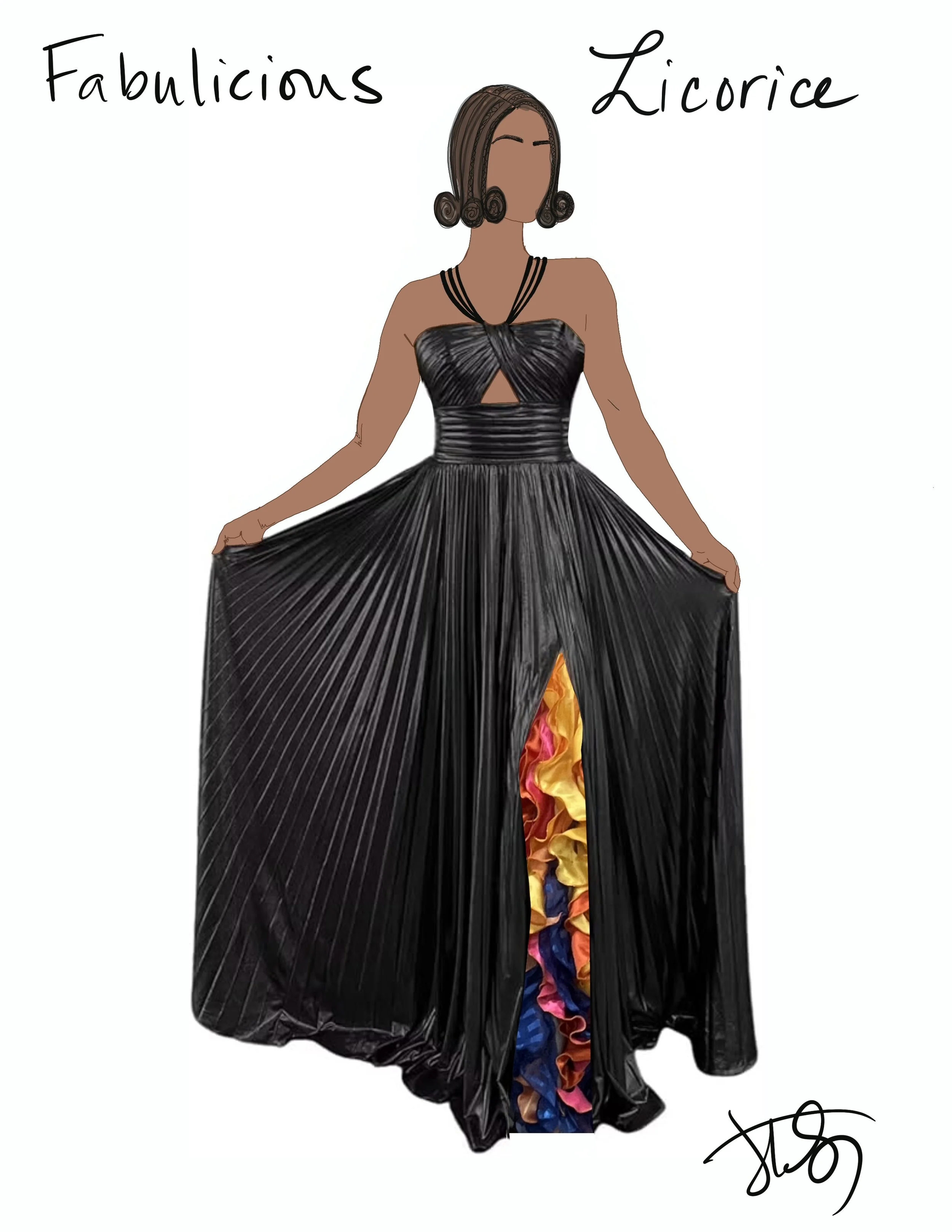 Black Licorice Illustration. Hair & Makeup by Aaron Rodriquez