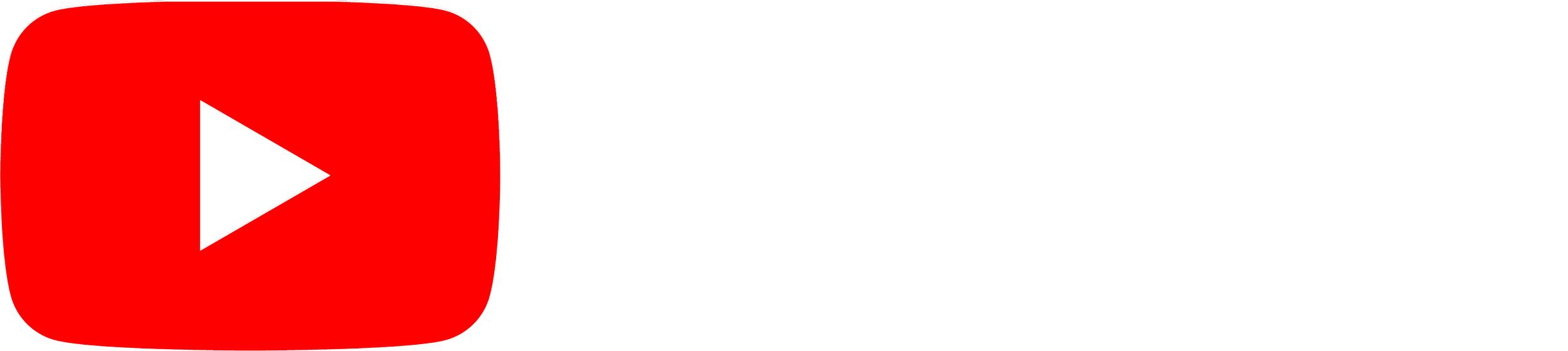 YouTube logo with the play button icon in red and white, next to the word 'YouTube' in white letters.