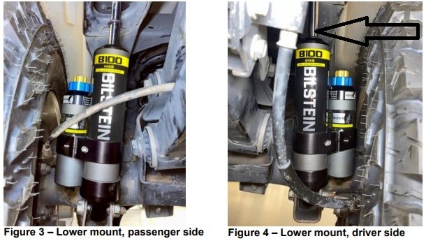 25-351927 Bilstein B8 8100 (DSA) Reservoir Shock Absorber 2019+ Ram 2500 4WD with 0-1” Rear Lift - B8 8100 DSA Shock - Rear Right