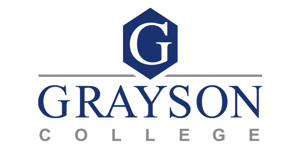 The Grayson College logo with a stylized 'G' inside a pentagon shape above the college name.