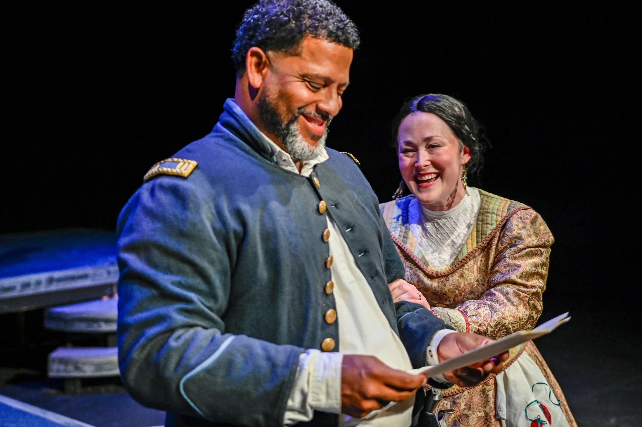 David Harris as Othello and Corinna "Sparrow" Browning as Desdemona