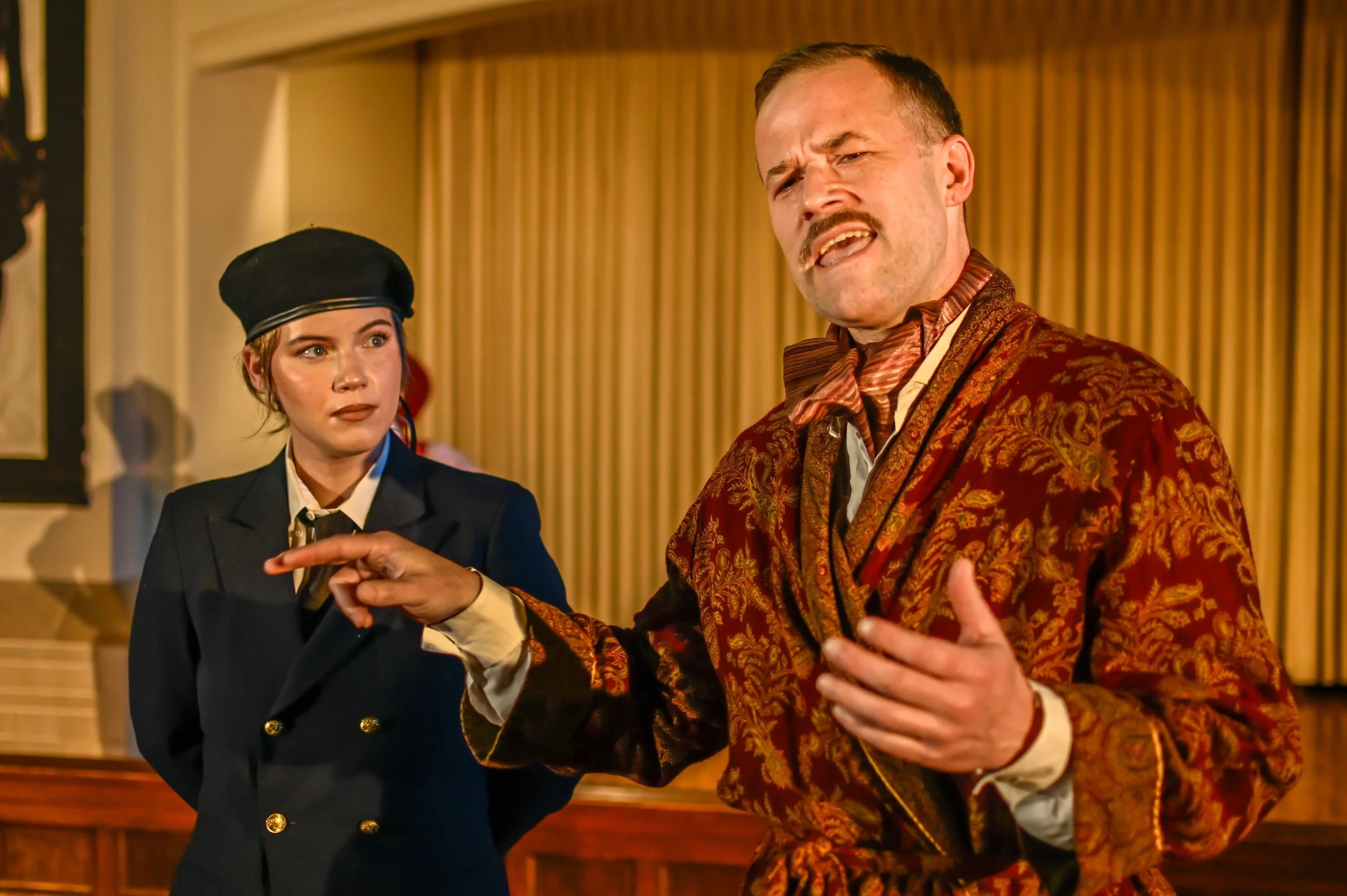 Ashe Baileigh as Viola and John Burns as Orsino