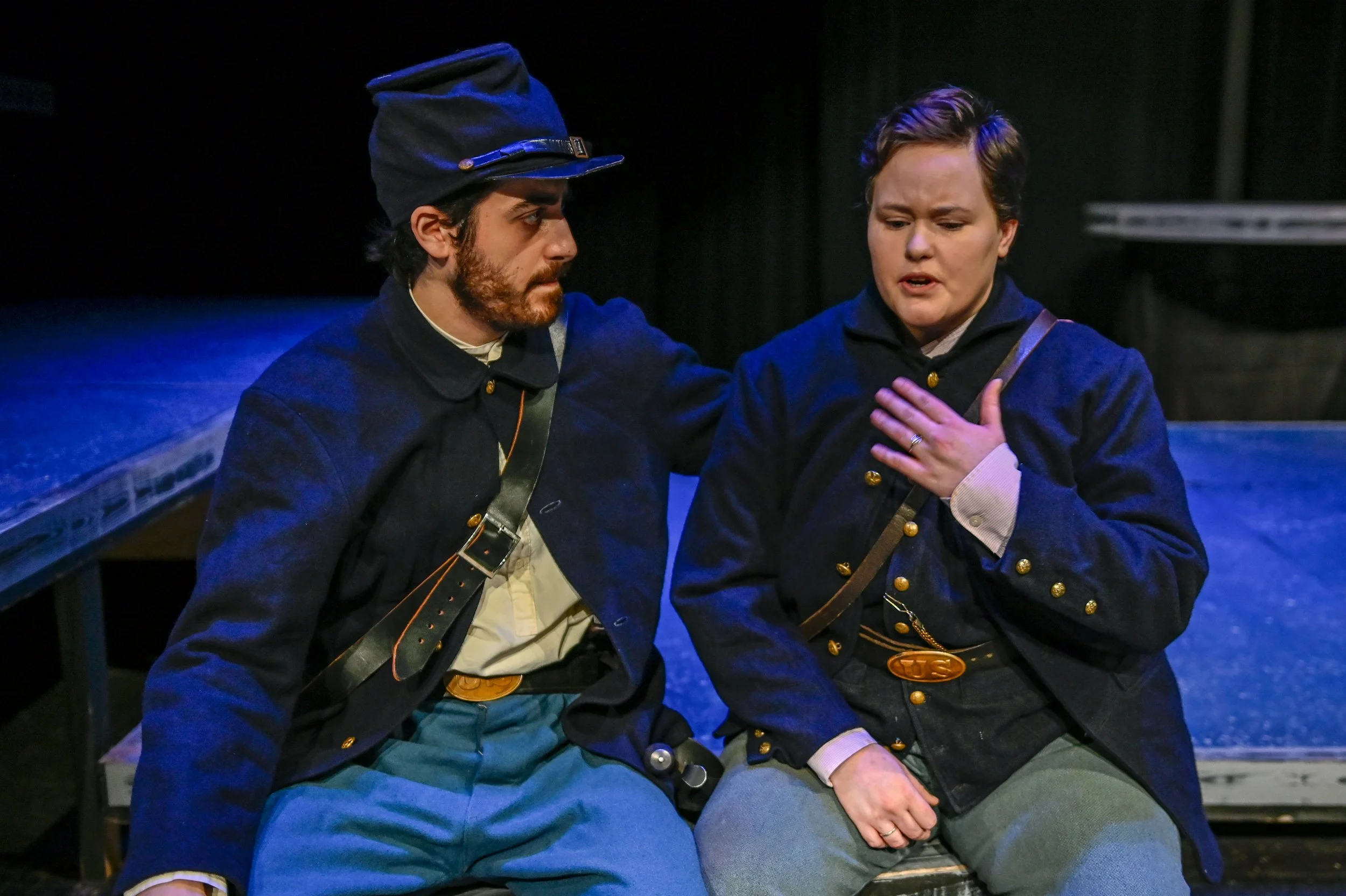 Karam Alkhatib as Iago and Erikah Potter as Roderigo