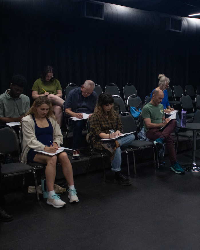 Photograph of actors participating in the adult performance workshop.