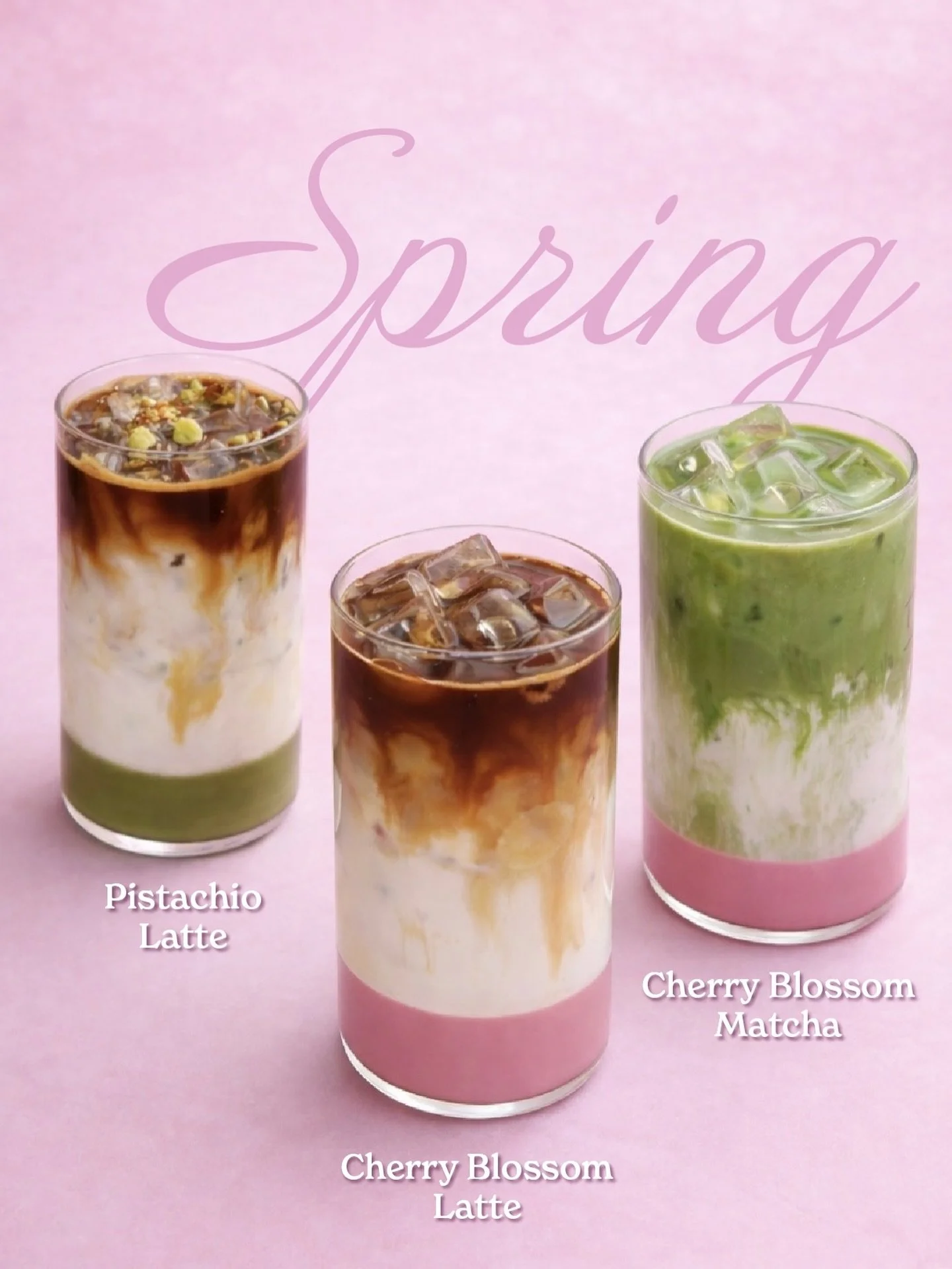 Spring specials have arrived at Suda.
Soft layers, gentle sweetness, and a few new drinks to welcome the season.

Cherry Blossom Matcha
Matcha layered with our house cherry blossom syrup and milk. Floral, lightly sweet, and softly dessert-like.

Cher