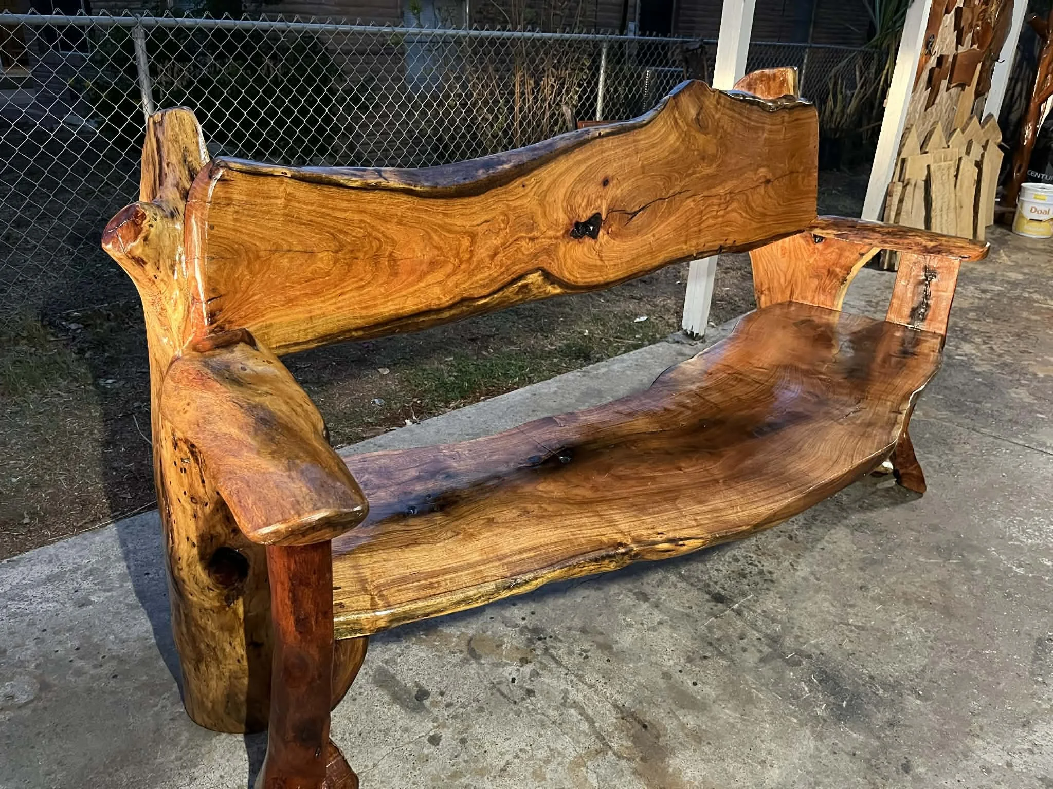 Mesquite Rustic Bench (Back Support) #072