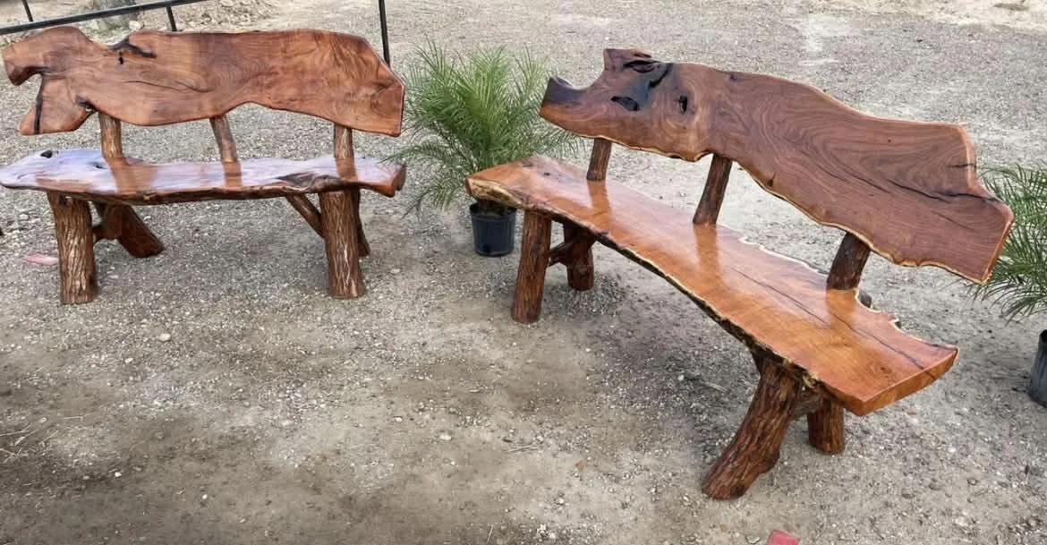 Mesquite Rustic Bench (Back Support) #073