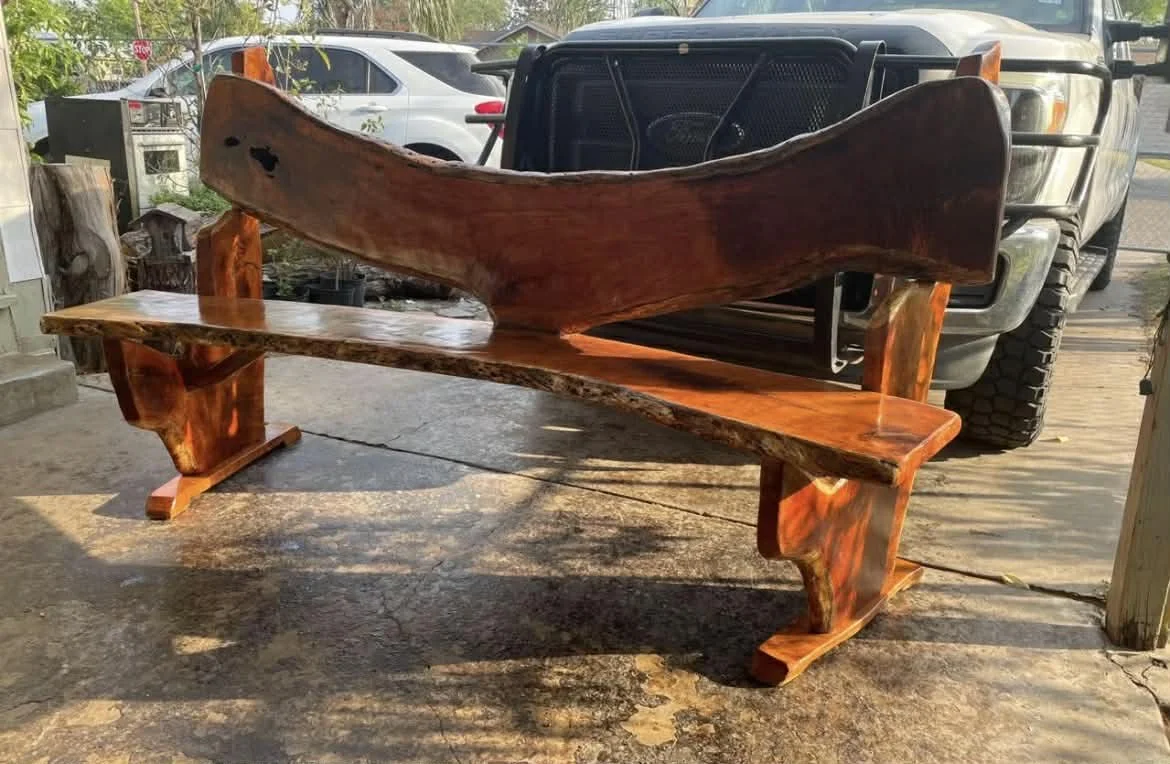 Mesquite Rustic Bench (Back Support) #075