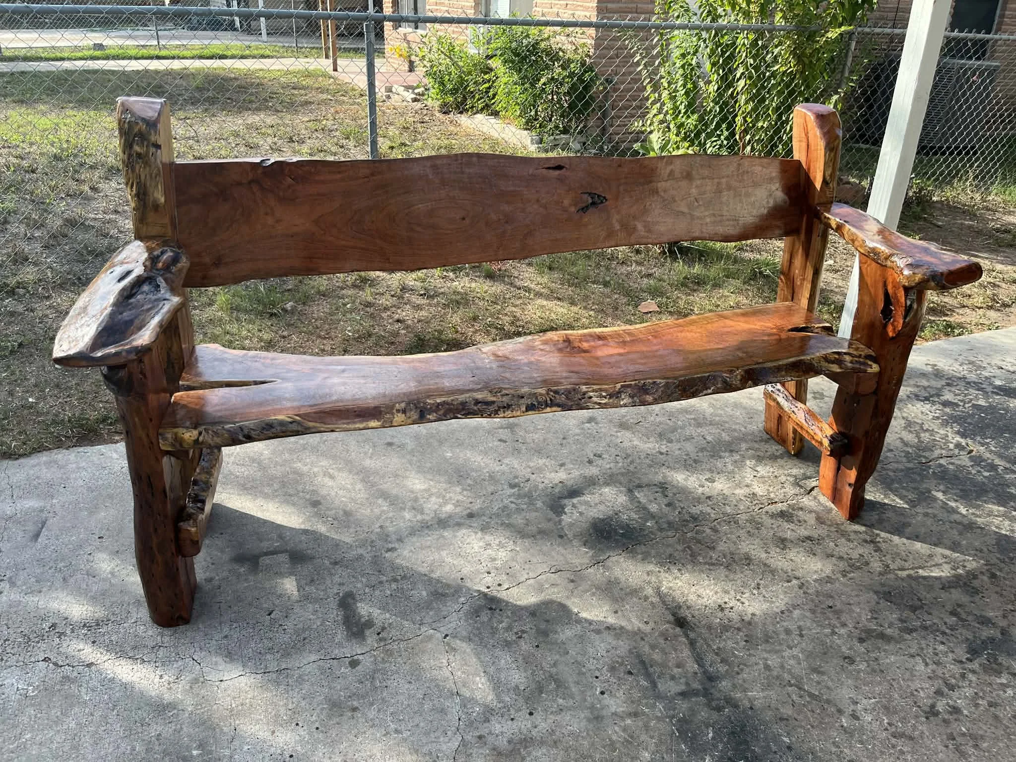 Mesquite Rustic Bench (Back Support) #071