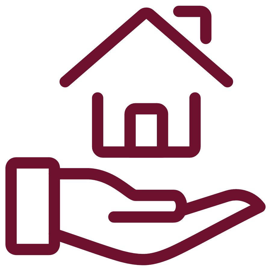 Boutique-Sized Firm icon of house in hand