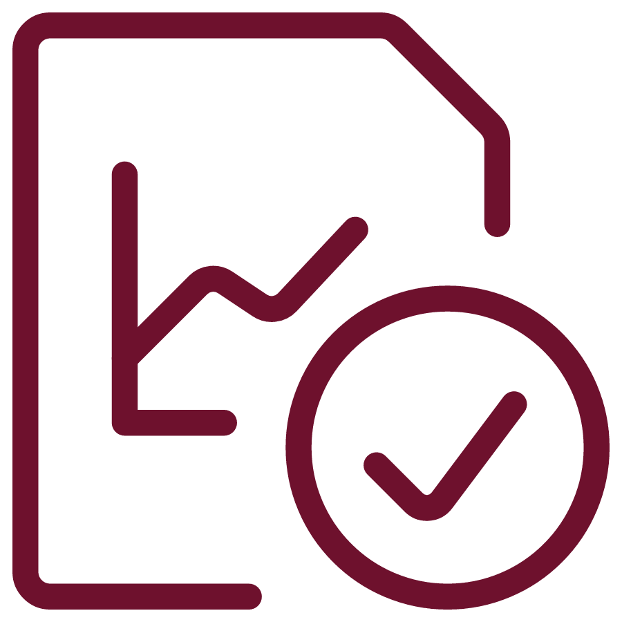 data icon with a check mark