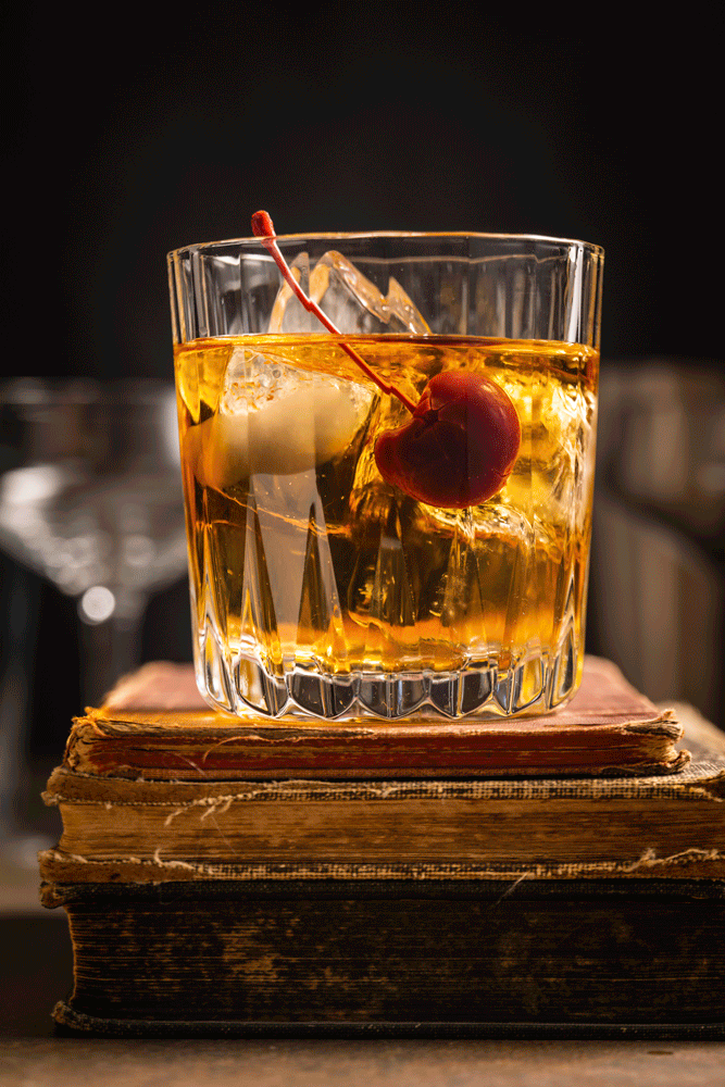 Cherry Bourbon Cocktail Stop Motion Animation by NJ & NYC drink photographer & drink stylist team Bartholomew Studio.