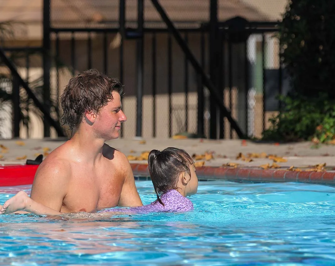 private swim instructor working with toddler San Diego