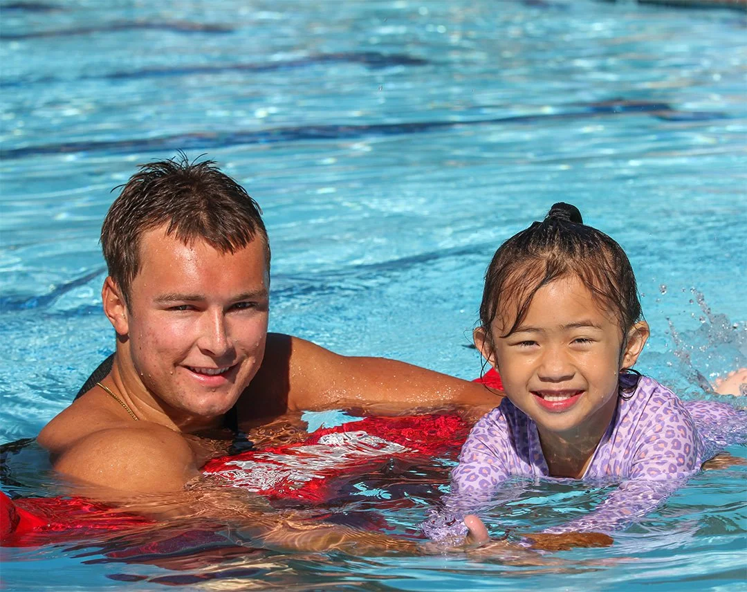 private swim lessons San Diego instructor teaching child at home pool