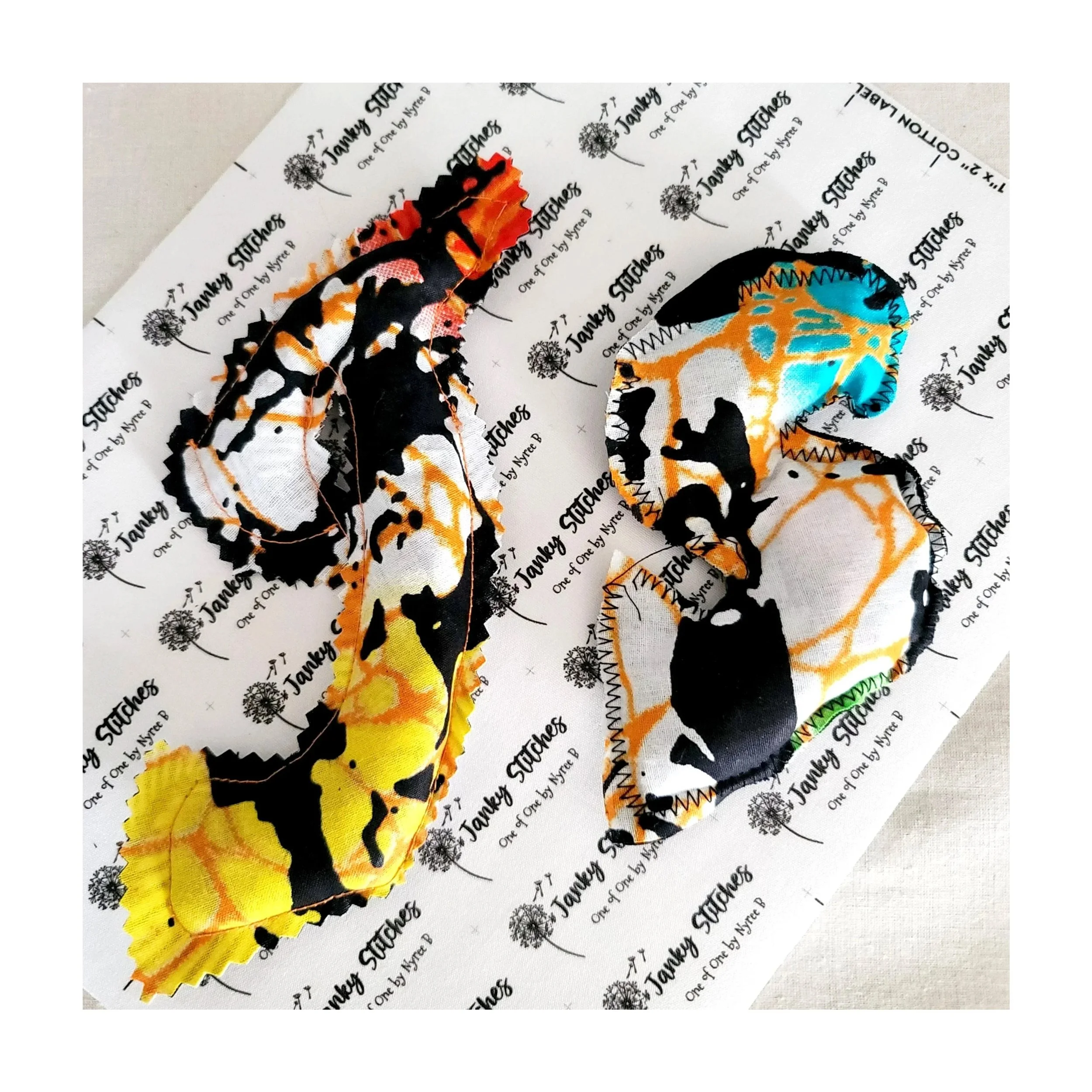 Initial Bag Charms - Wax Fabric Edition