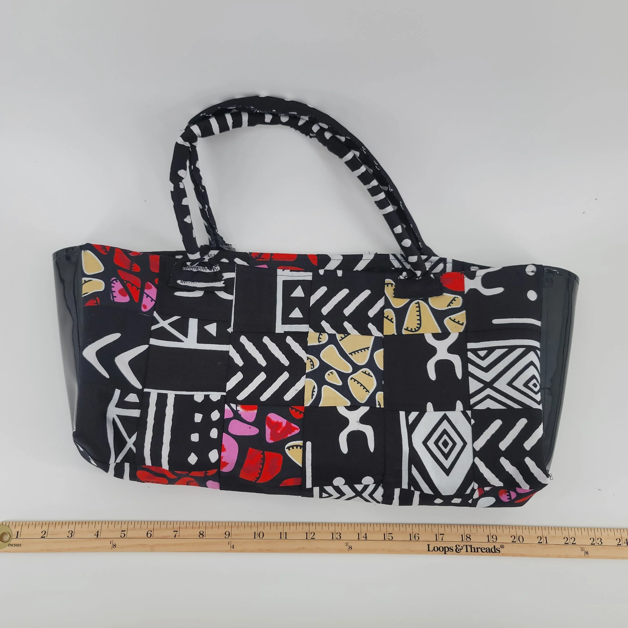 The patchwork Quilted "See Me" Tote. Inside zipper