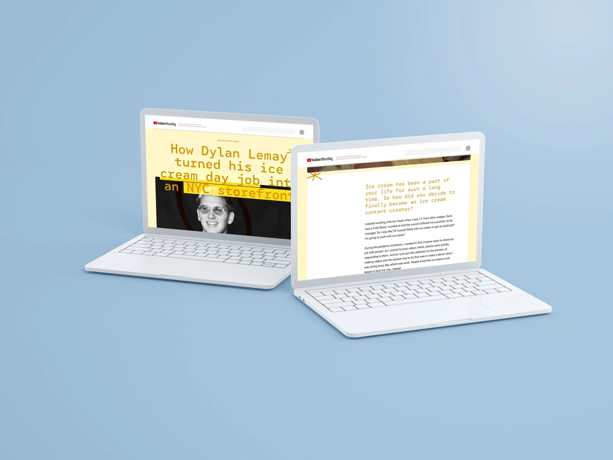 YouTube Blog, Article Redesign Blue Sky