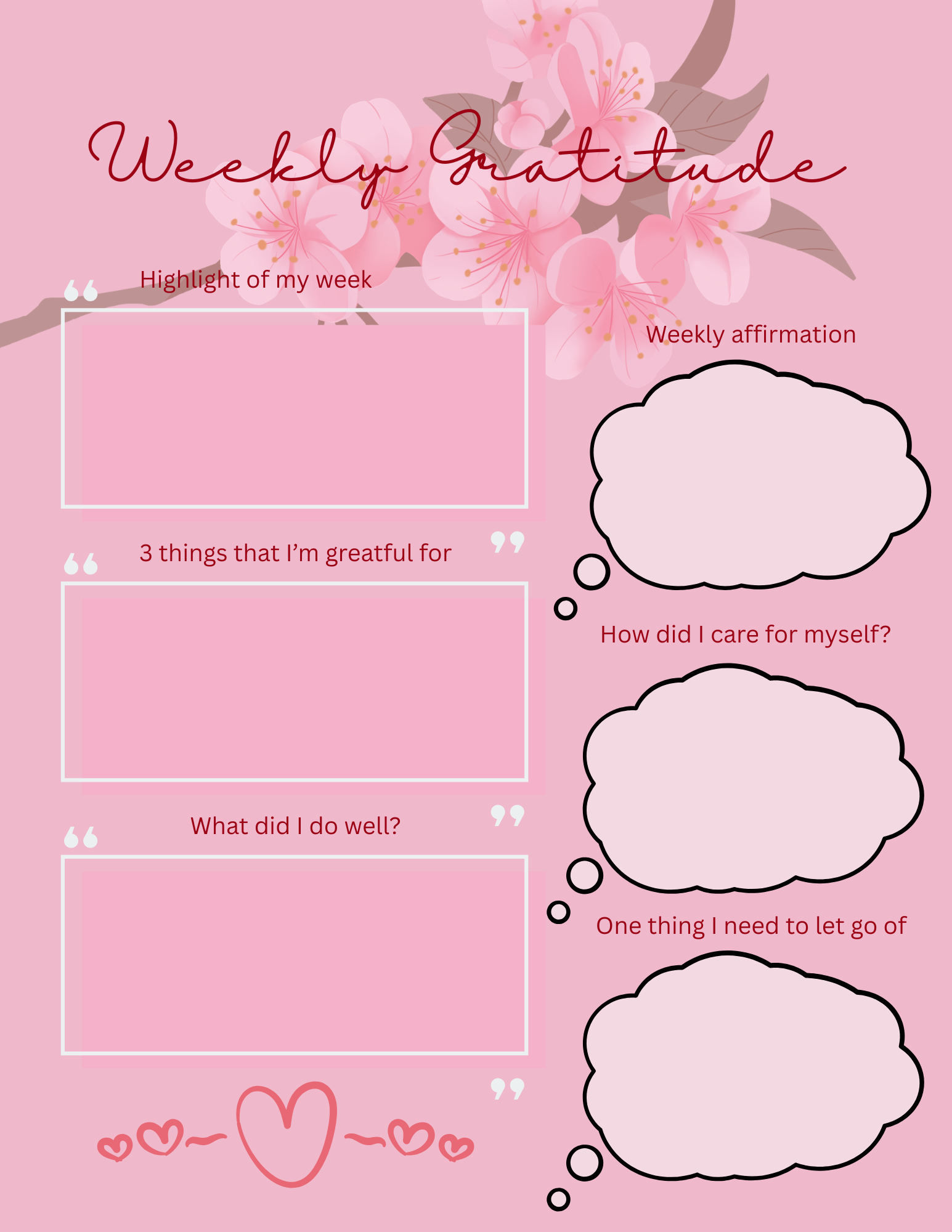 Blossom weekly gratitude