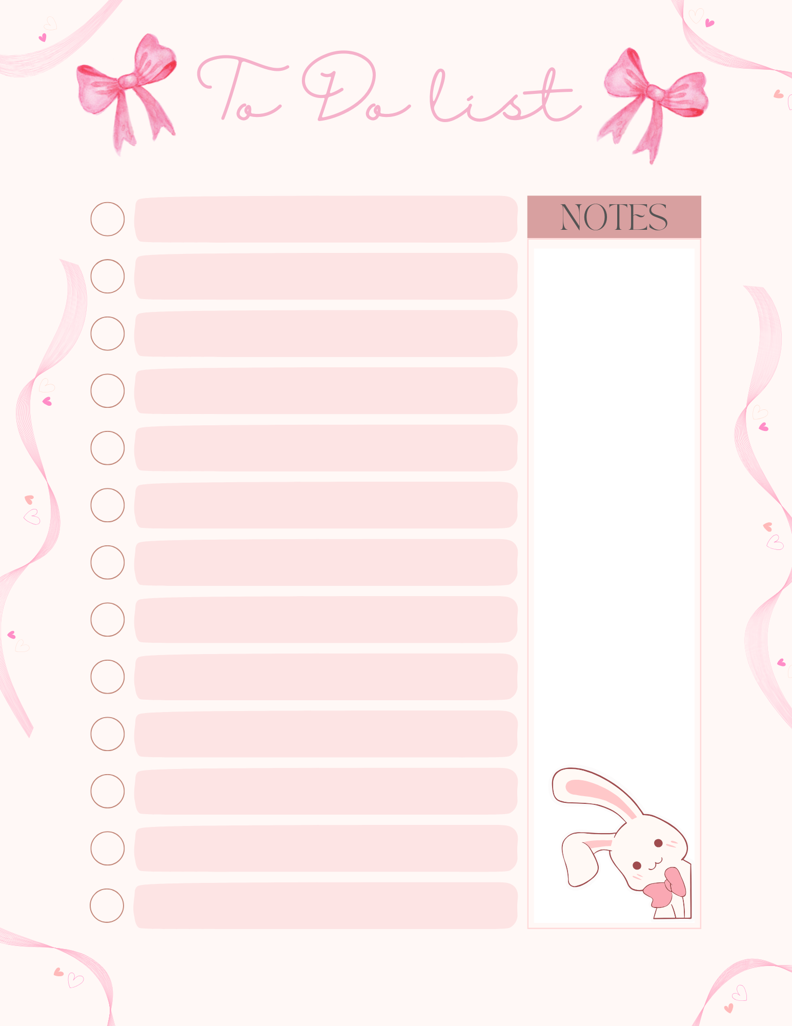 Bunny to do list