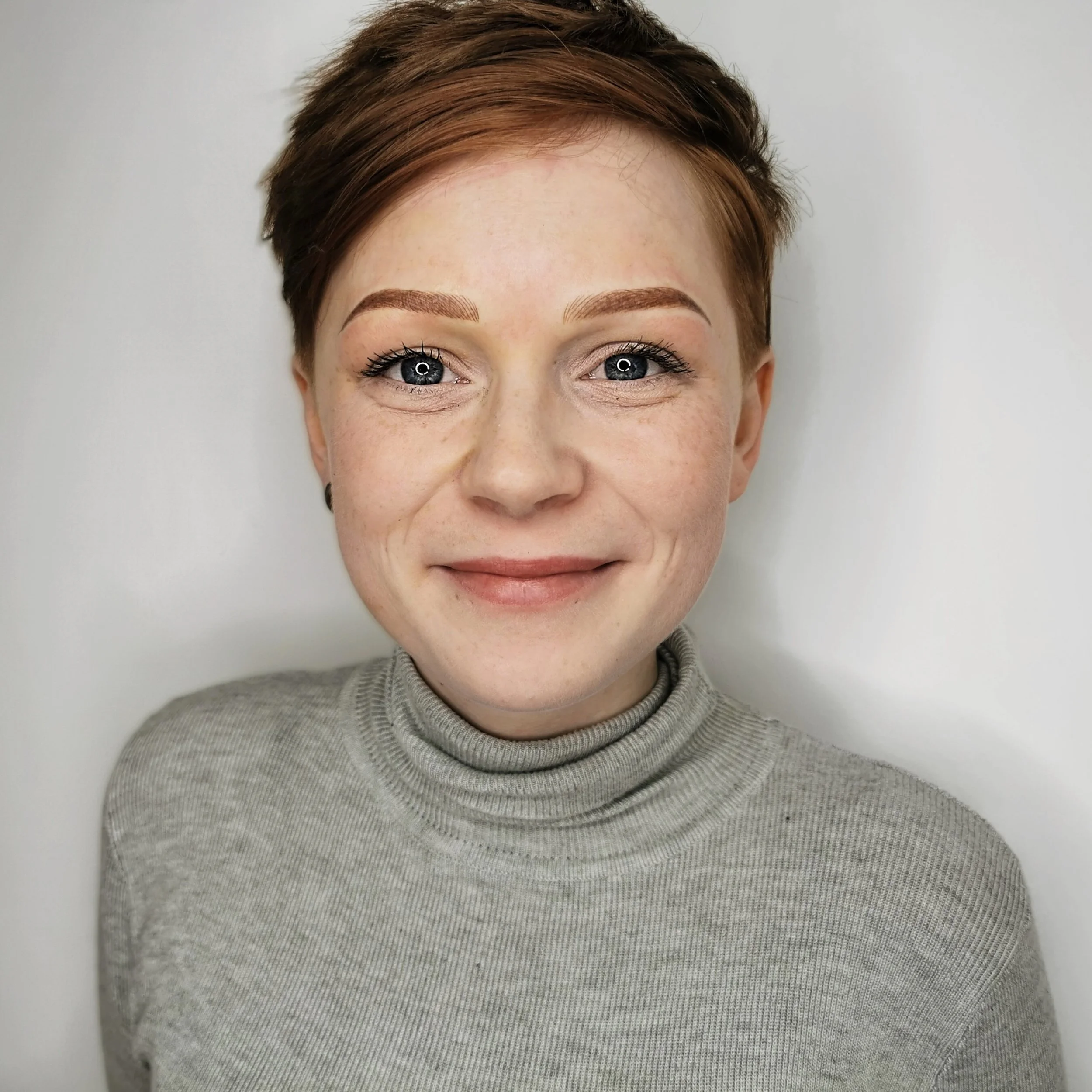 Alopecia Client After Combination Brows