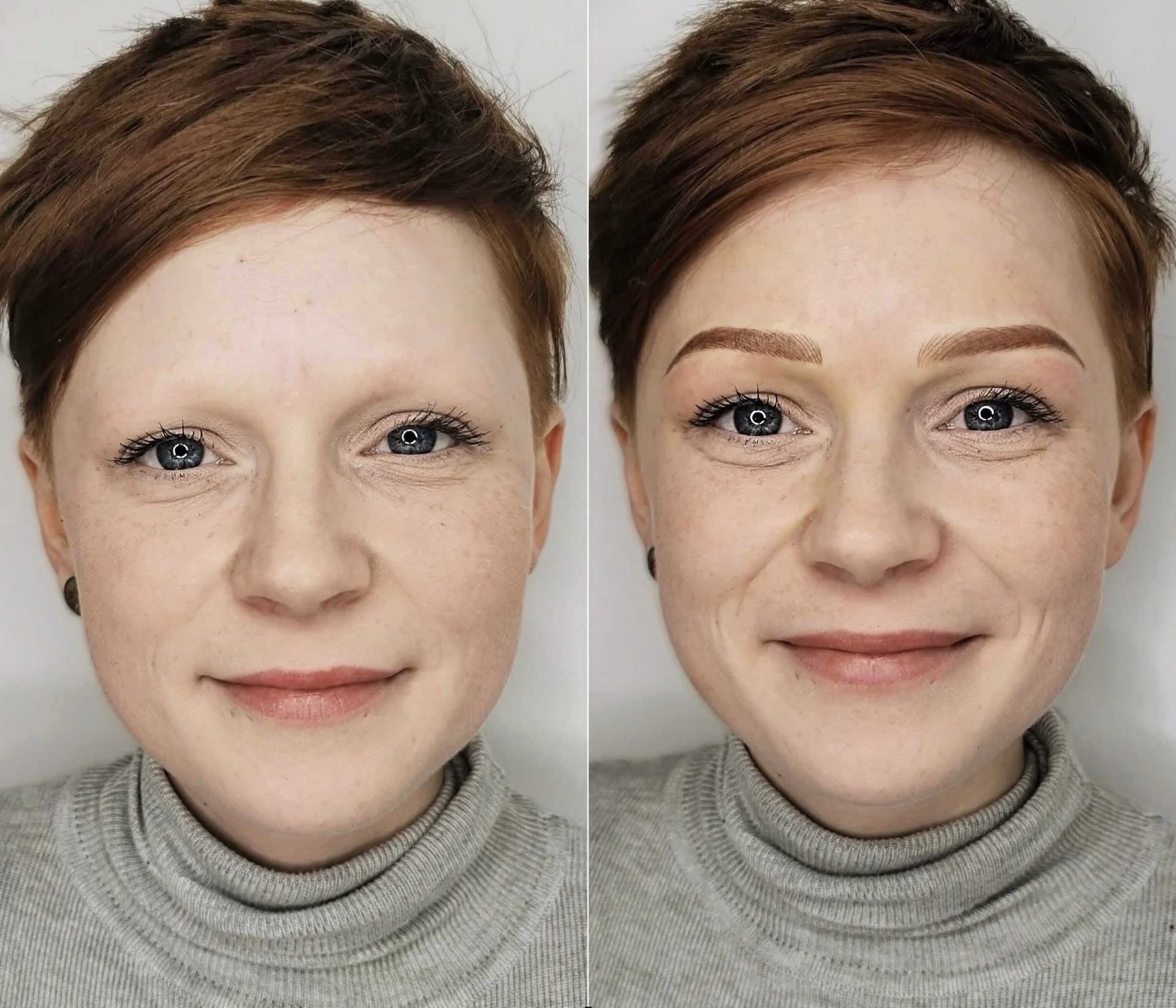 Combination brows before and after in Cambridge