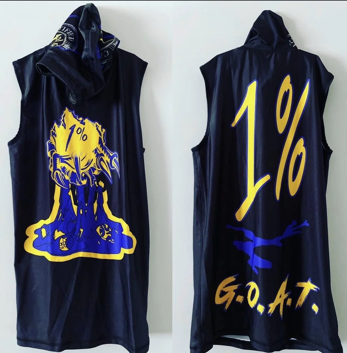 Black/Purple/Yellow "G.O.A.T." Limited Edition 1% Sleeveless Shirt