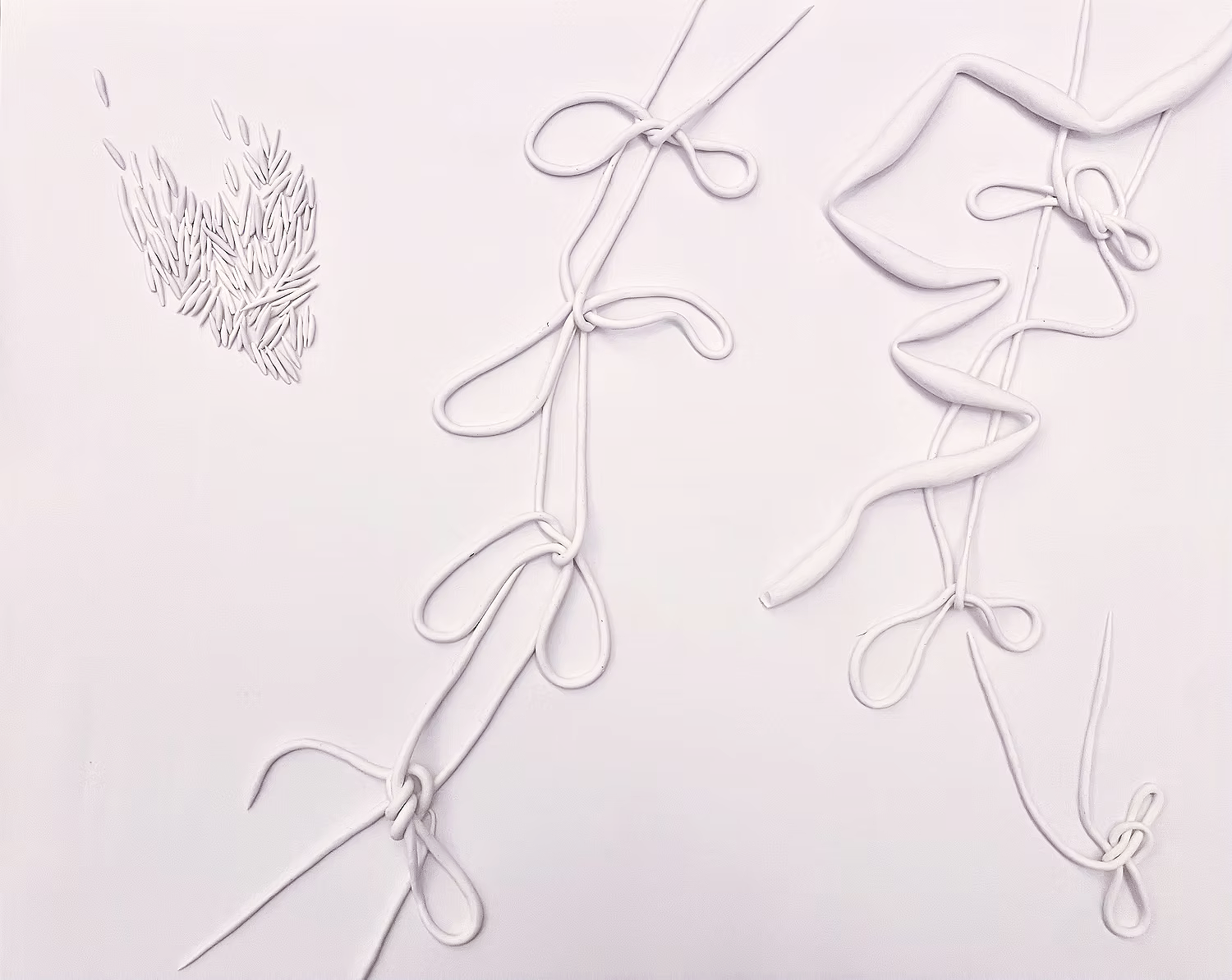 Wedding Rope, 2025. Clay and gesso on artboard.
