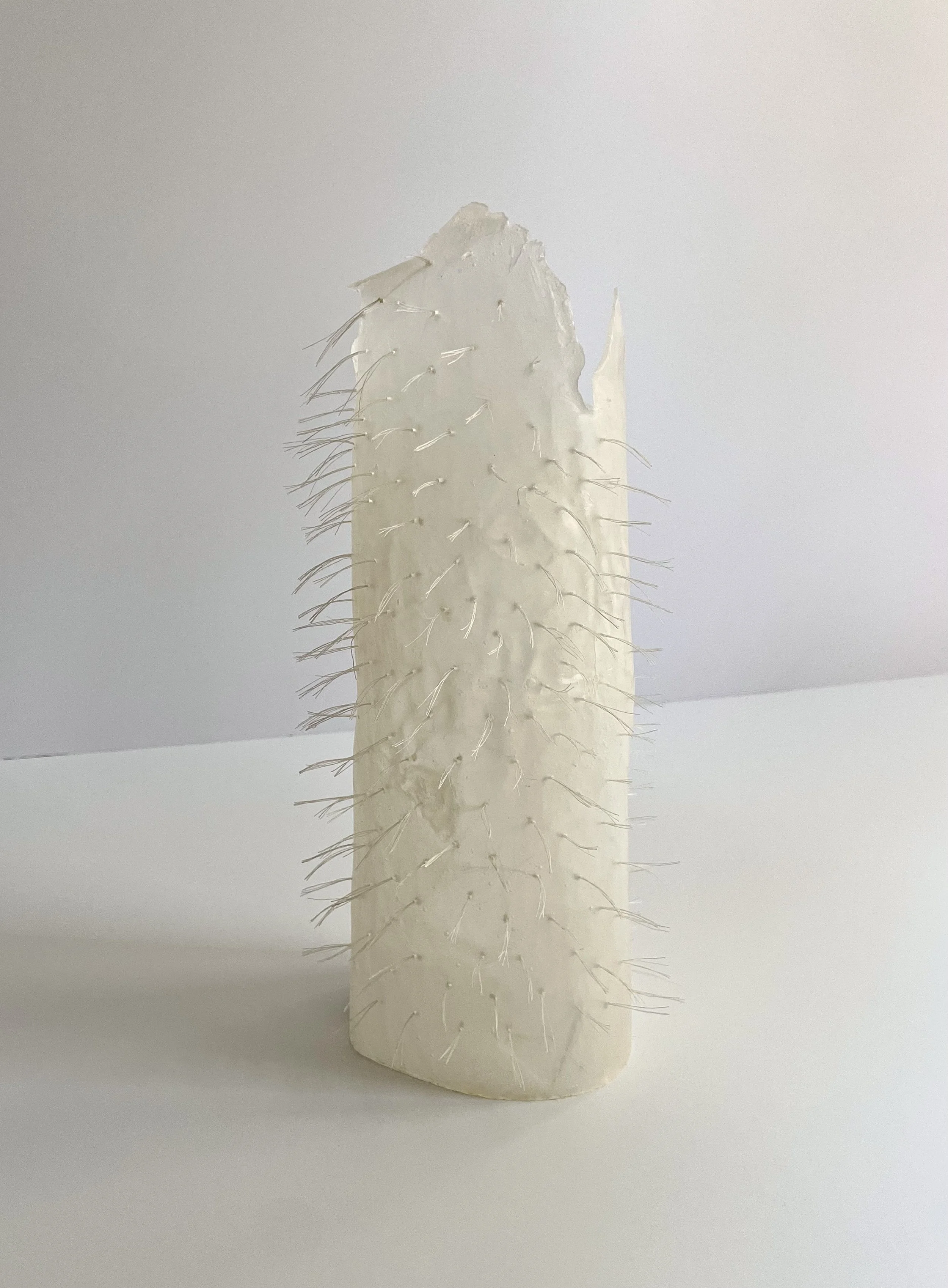Riser Pipe, 2026. Glycerin soap and thread. 5" x 16"