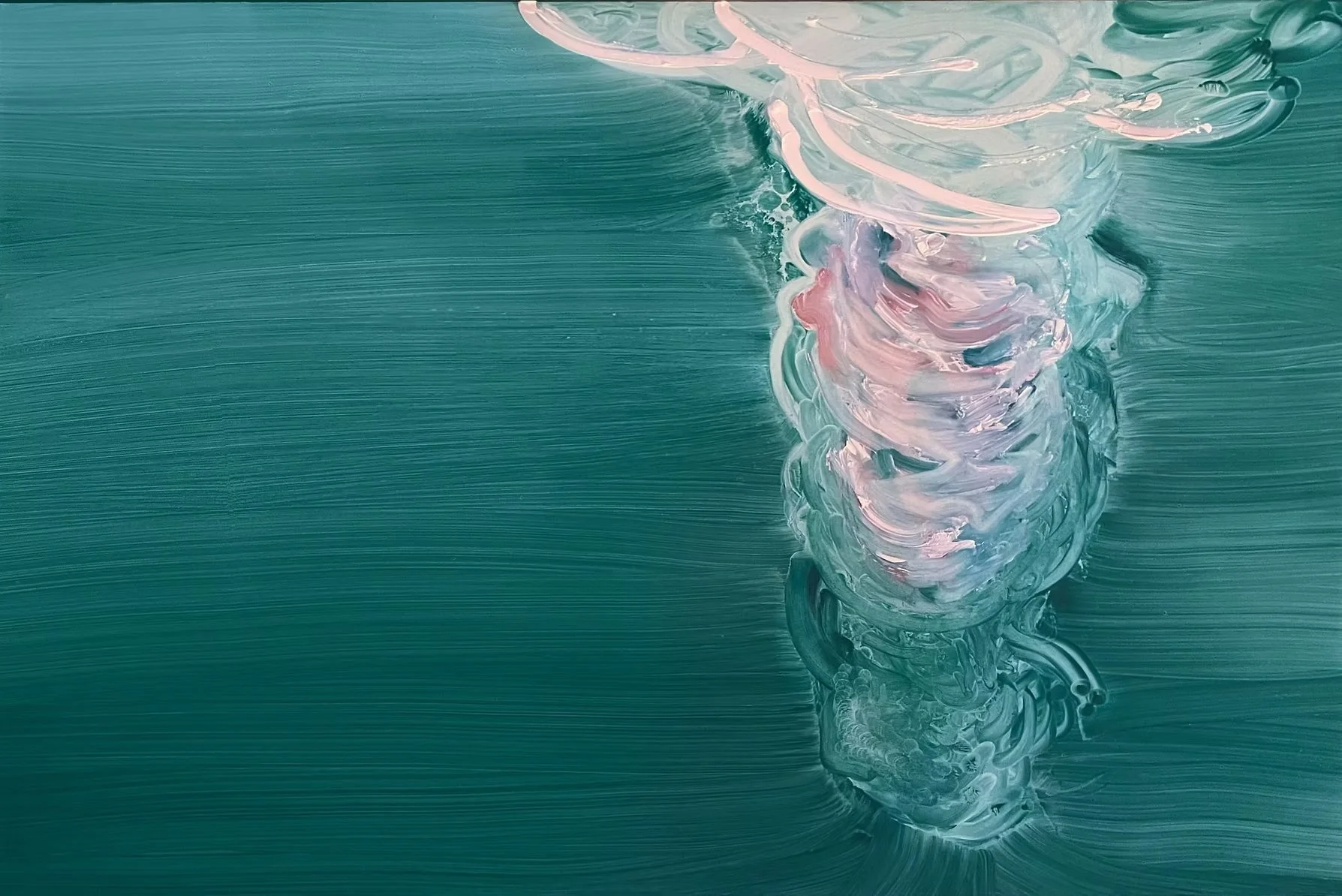 Dive, 2024. Oil on board.