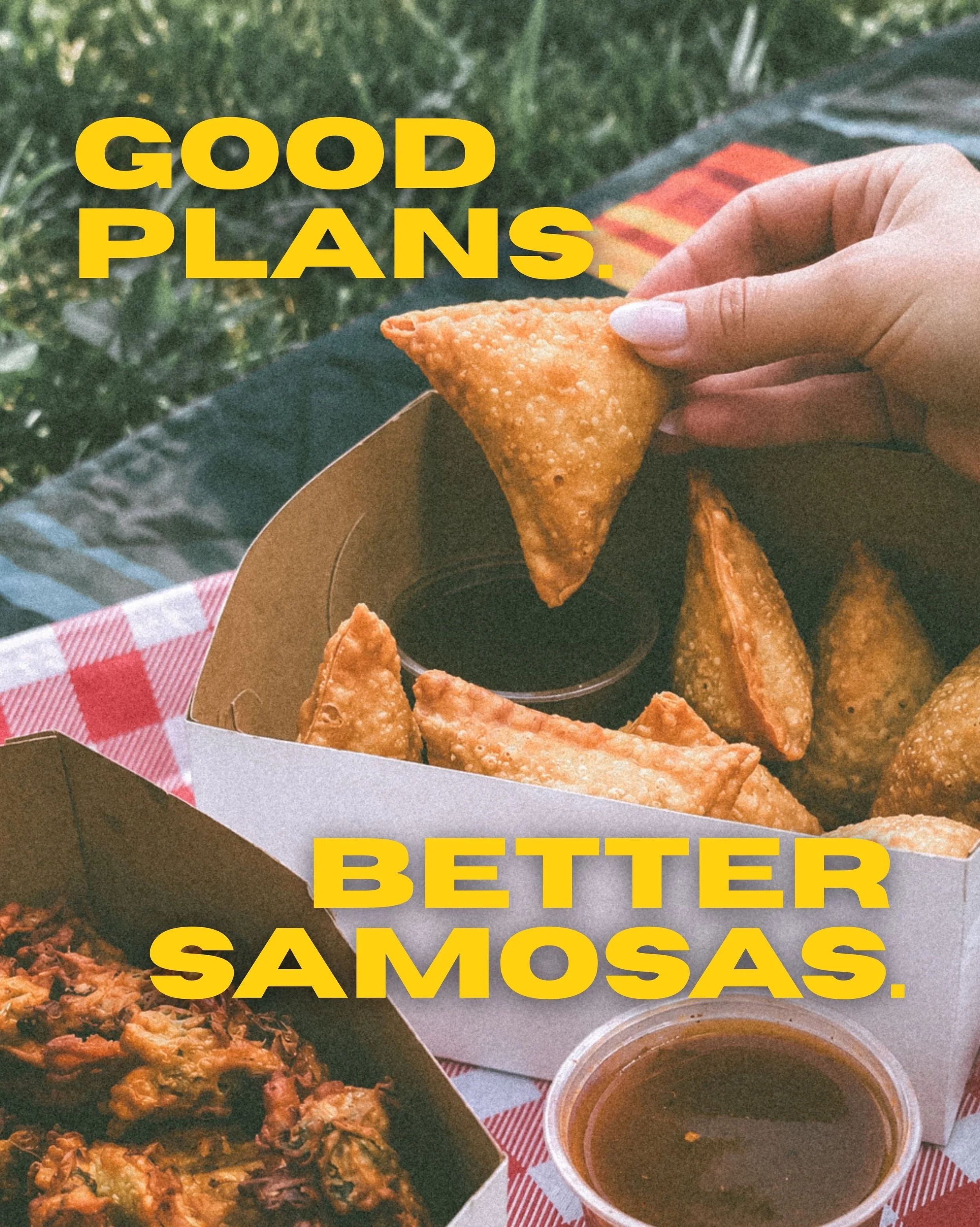 good plans made better with samosas. 💛

a little sunshine, good company, and a box of your favourites. that&rsquo;s our kind of day. ☀️

who are you sharing a box with? 👀

#SamosaFactory #YYCEats #CalgaryFood #CalgaryEats