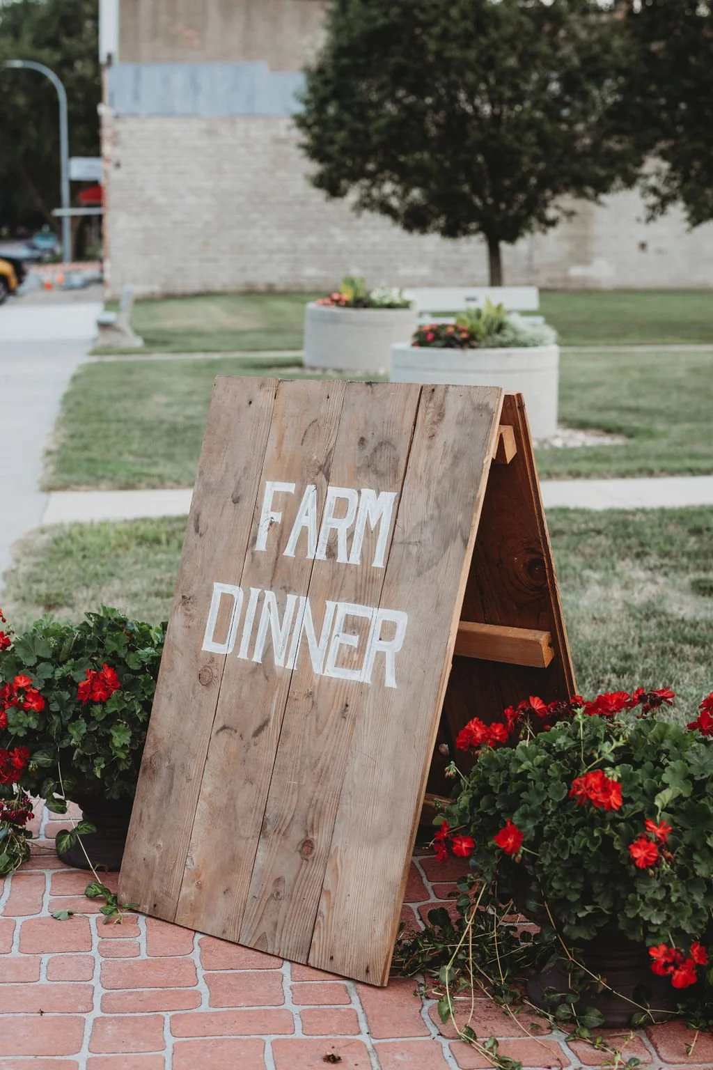 Farm Dinner Wooden A-Frame Sign