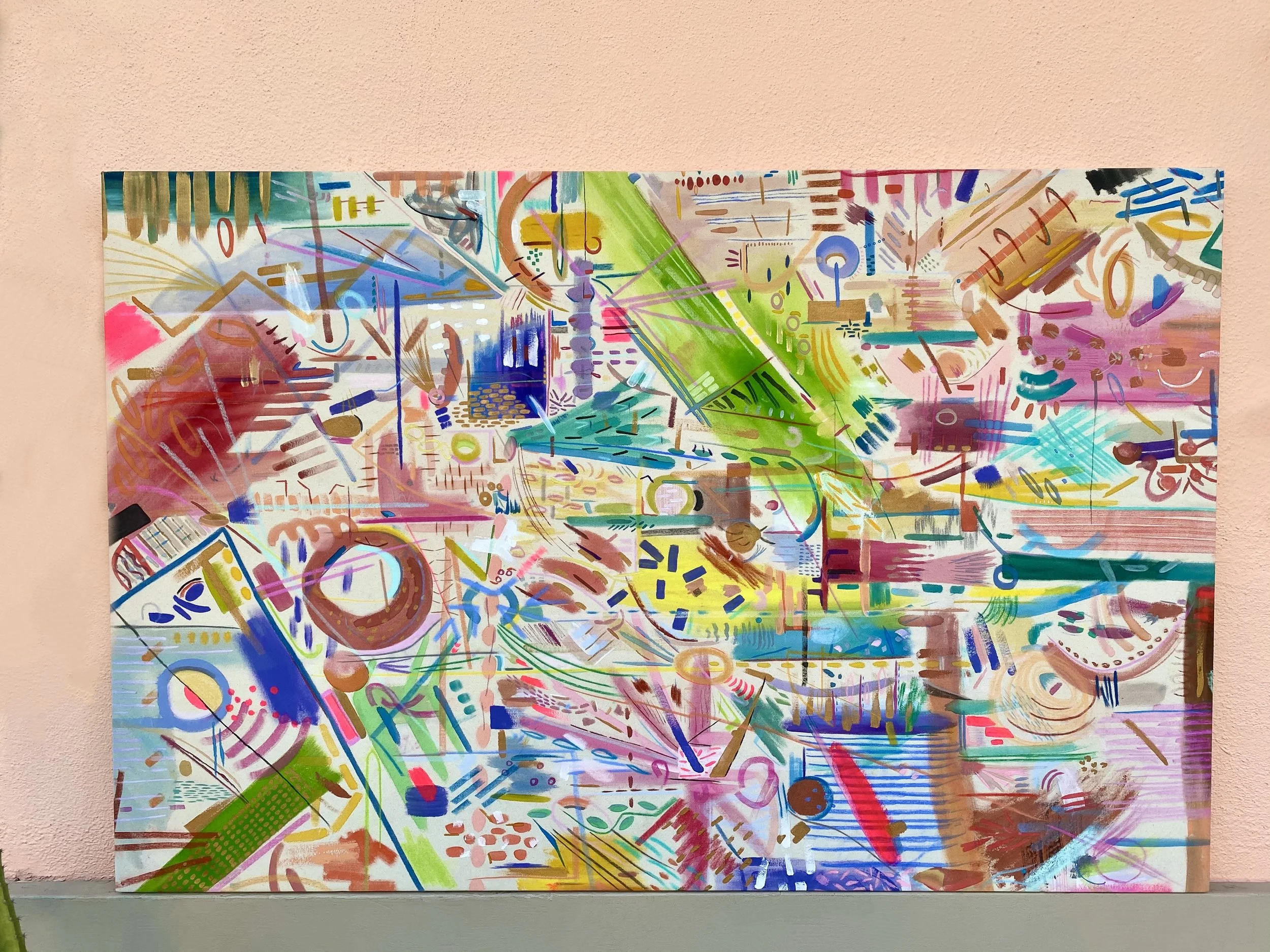 my grandma calls her florida - 42"x64" Watercolor, Pastel, Acrylic -  SOLD