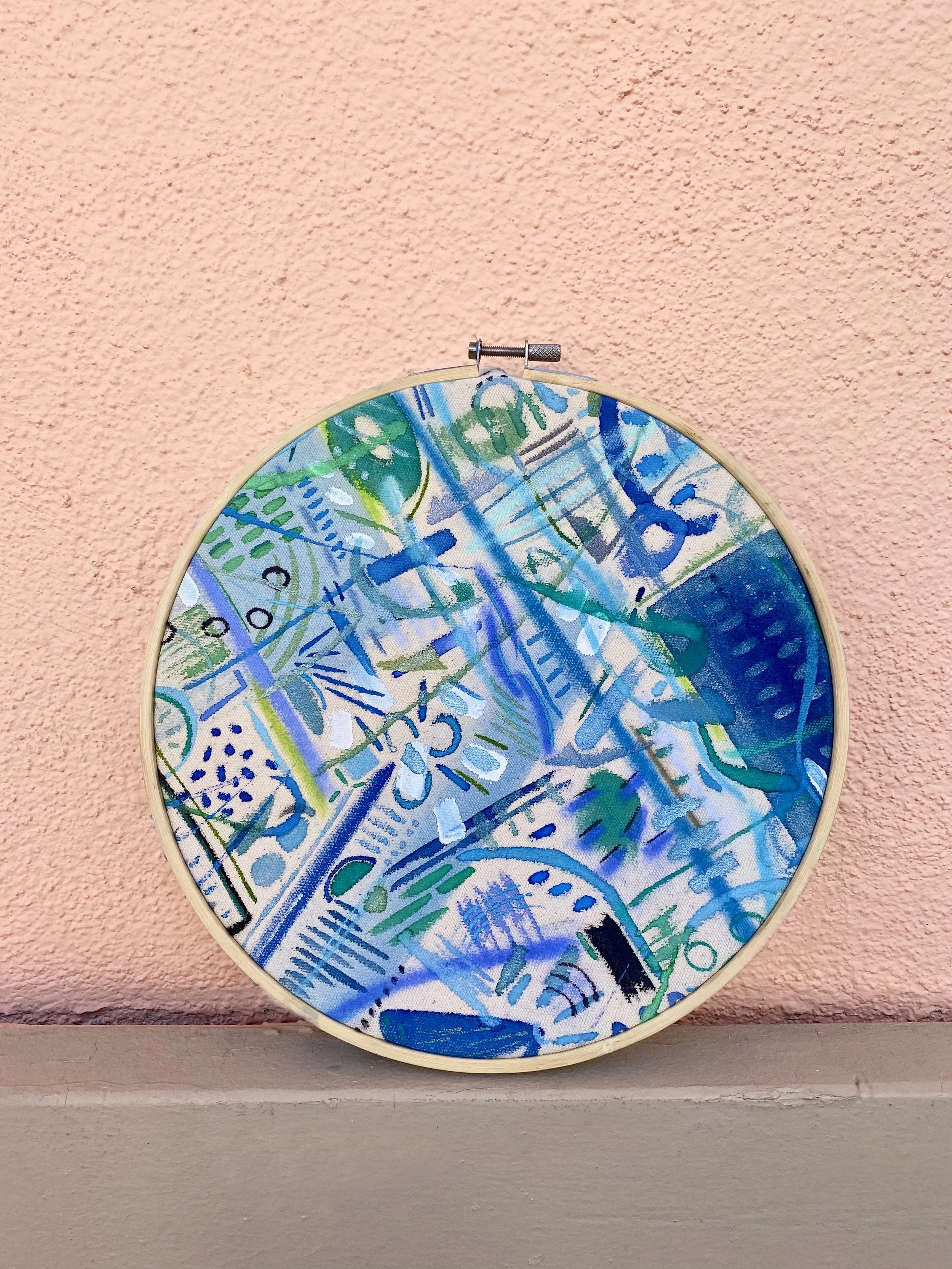 productivity vs naps - 9" Watercolor, Paste, Acrylic - SOLD