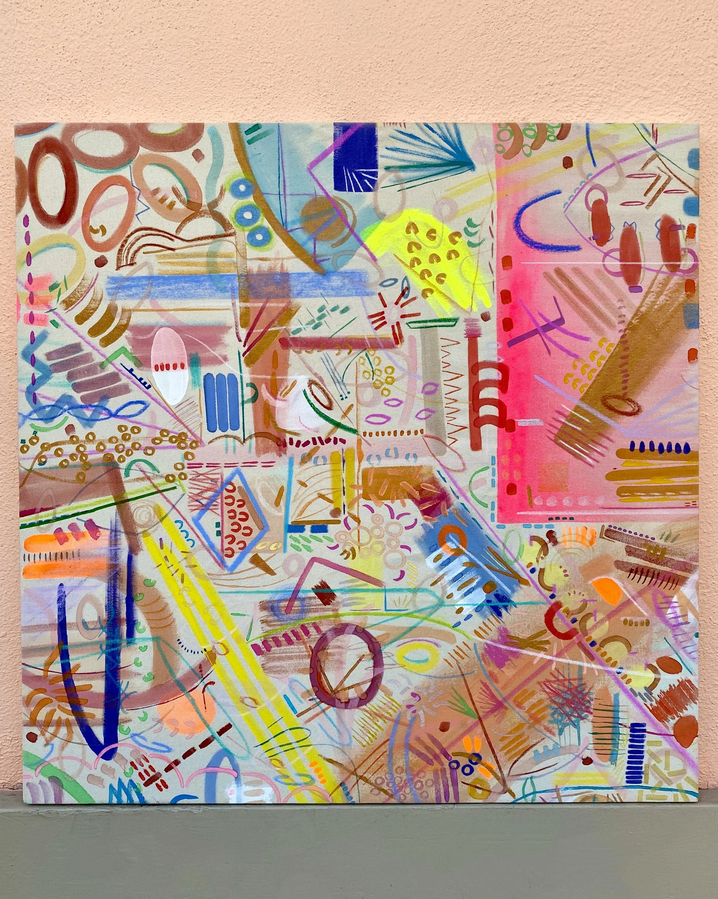 ooo - 36"x36" Watercolor, Paste, Acrylic -  $600