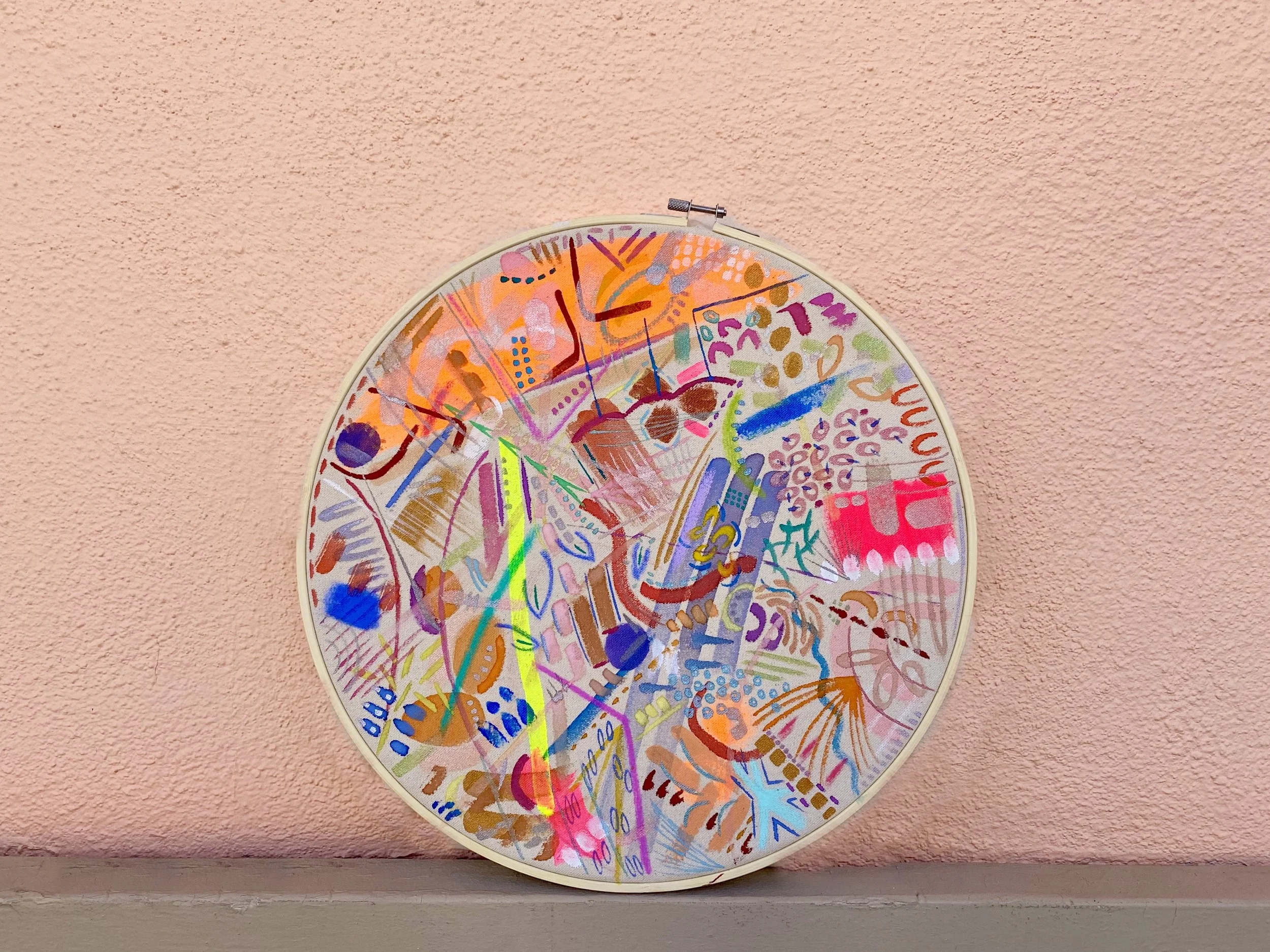 iris getaway - 14"  Watercolor, Paste, Acrylic - SOLD