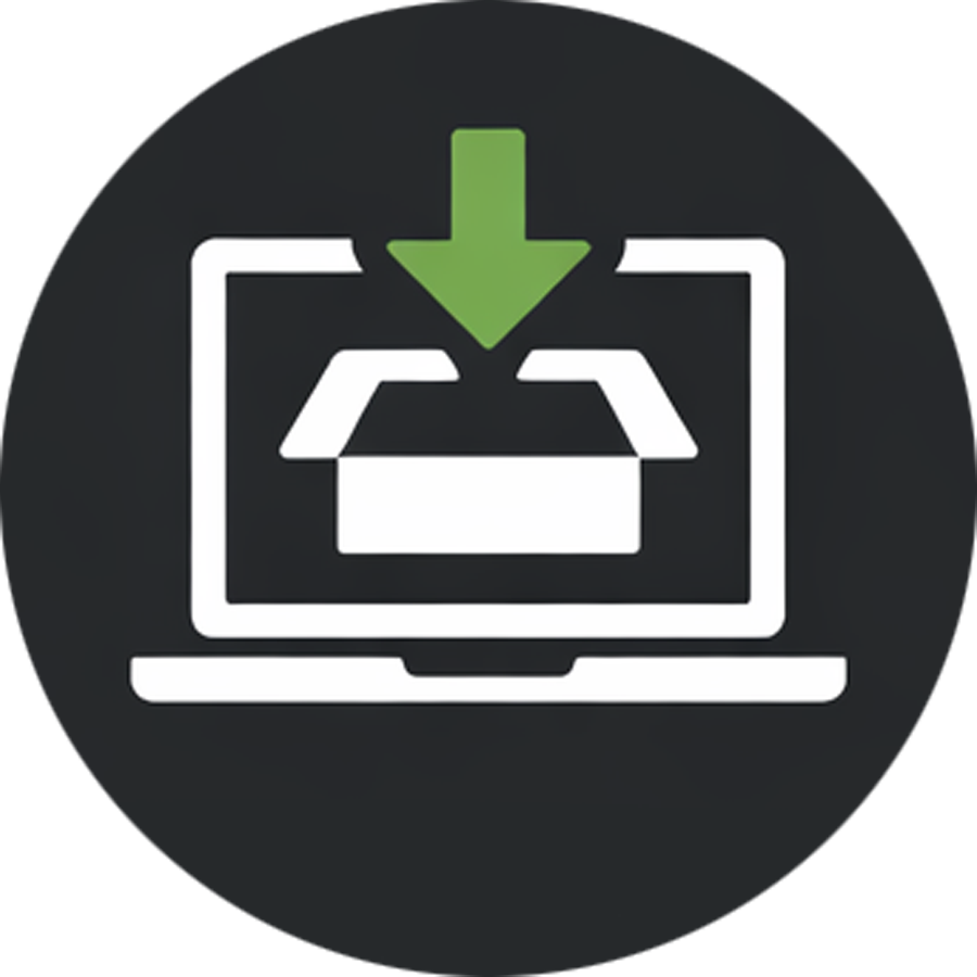 Computer screen displaying a package being downloaded from the internet.